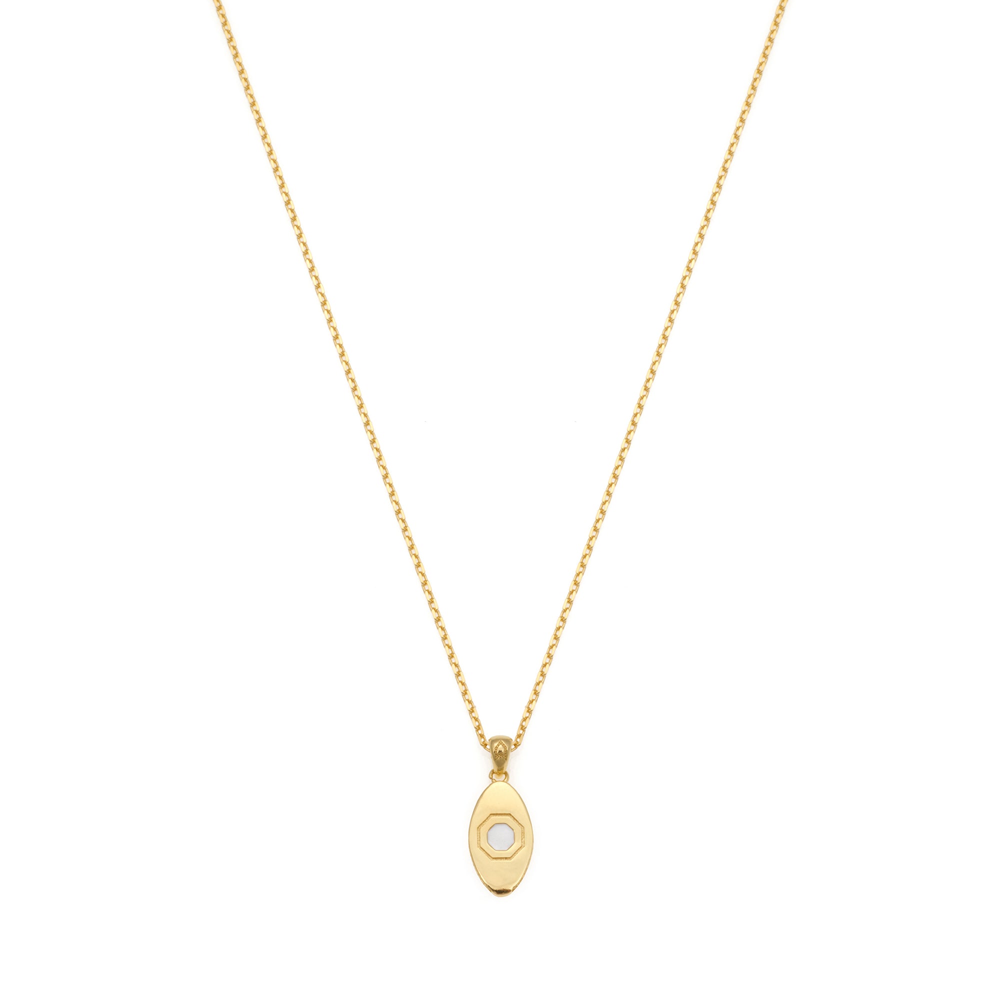 White Eye Necklace in Gold