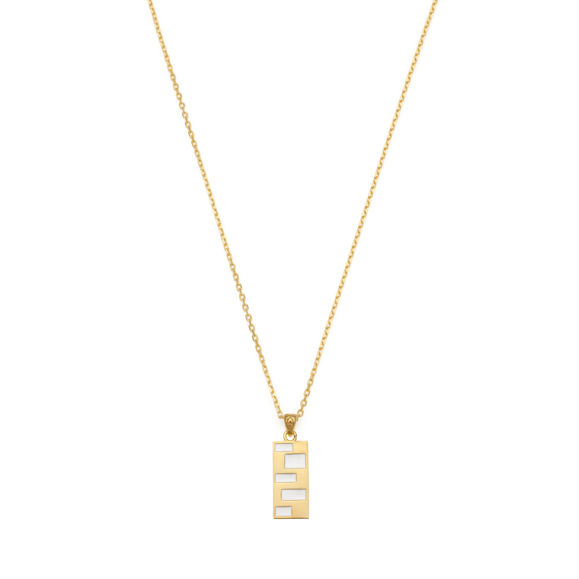 White Wall Necklace in Gold