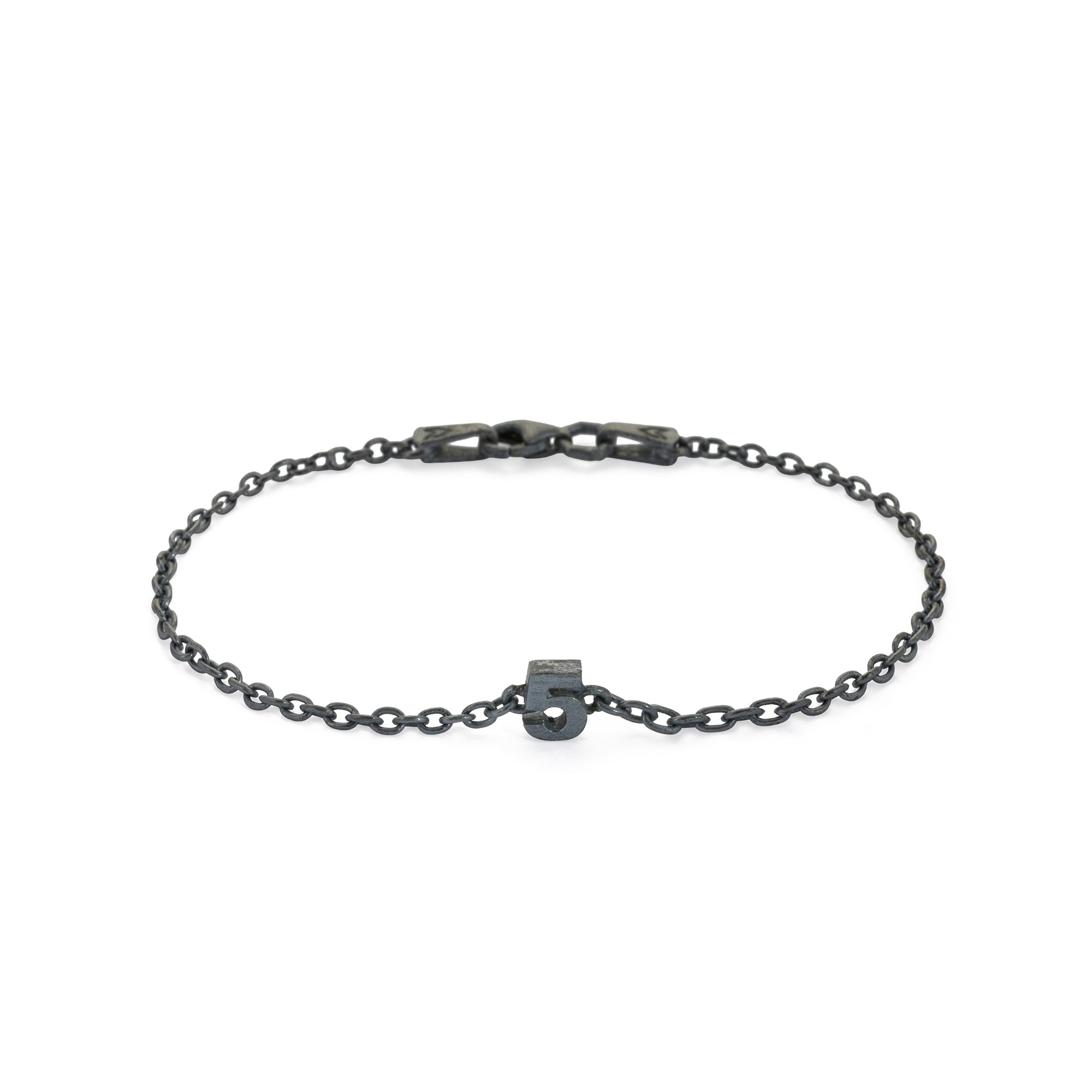 Numeric Chain Bracelet in Oxide