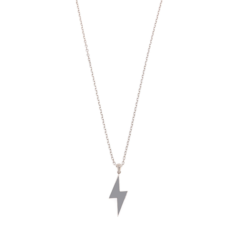 Grey Lightning Necklace in Silver
