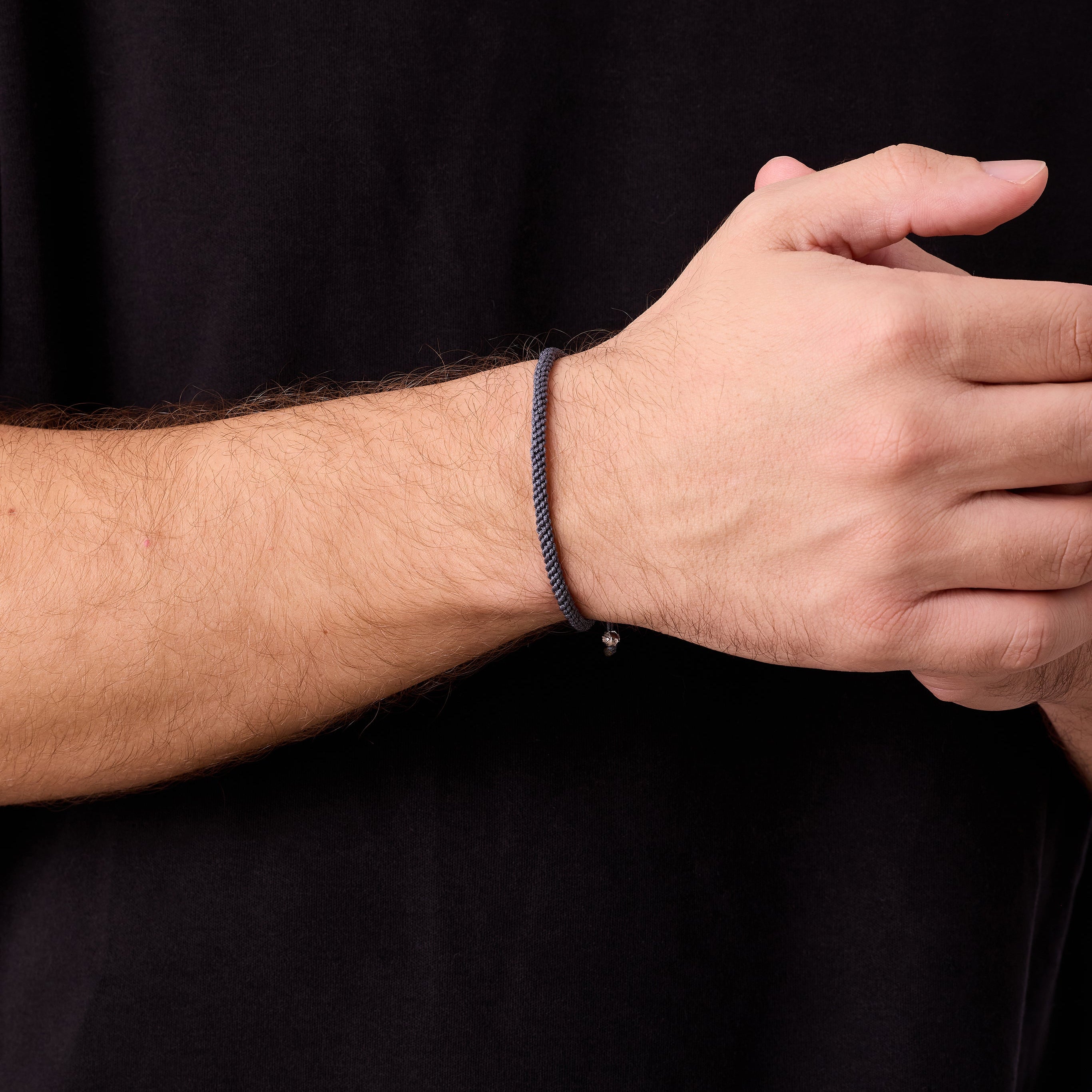 Grey Knot Bracelet in Silver