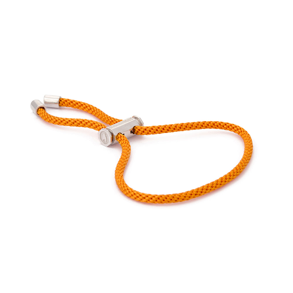 Orange Lace Bracelet in Silver