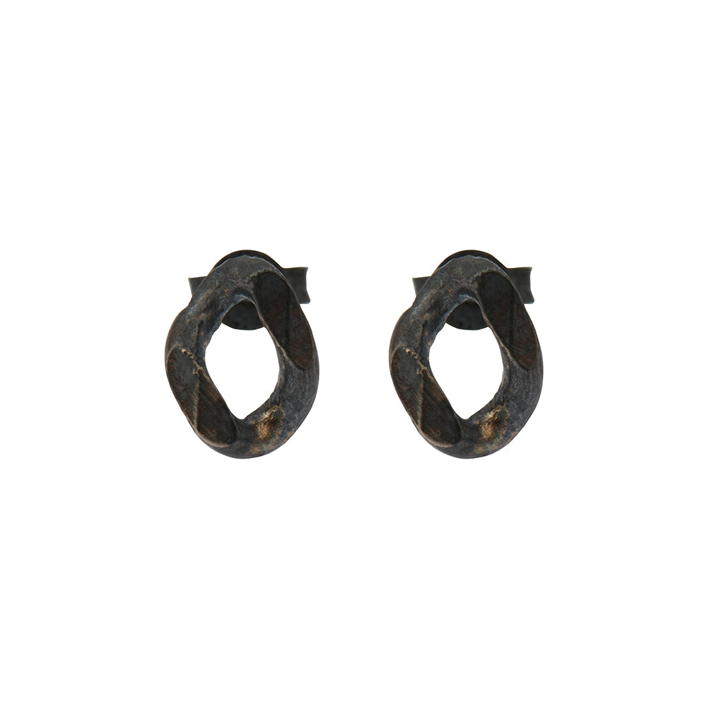 Curb Chain Earrings in Oxide