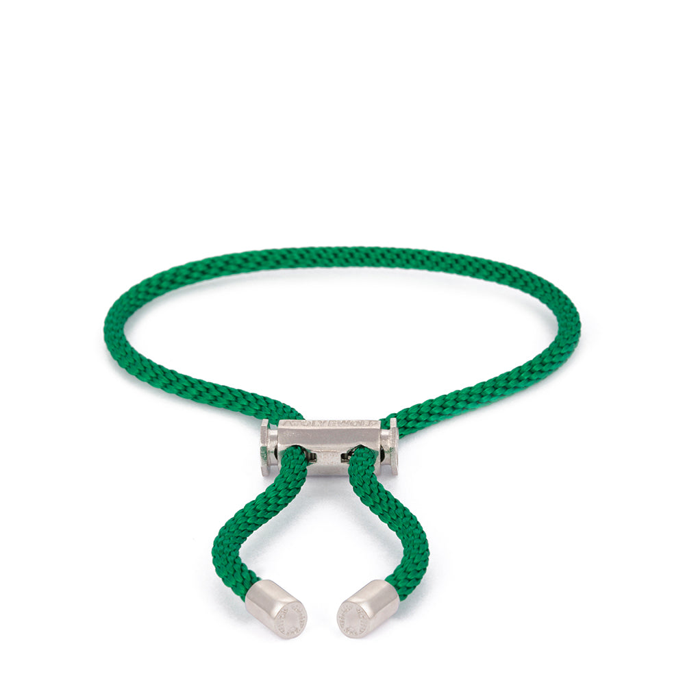 Green Lace Bracelet in Silver