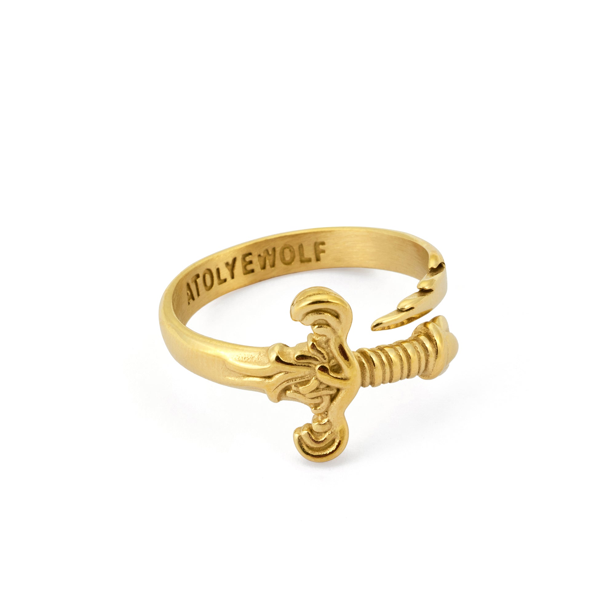 Broken Sword Ring in Gold