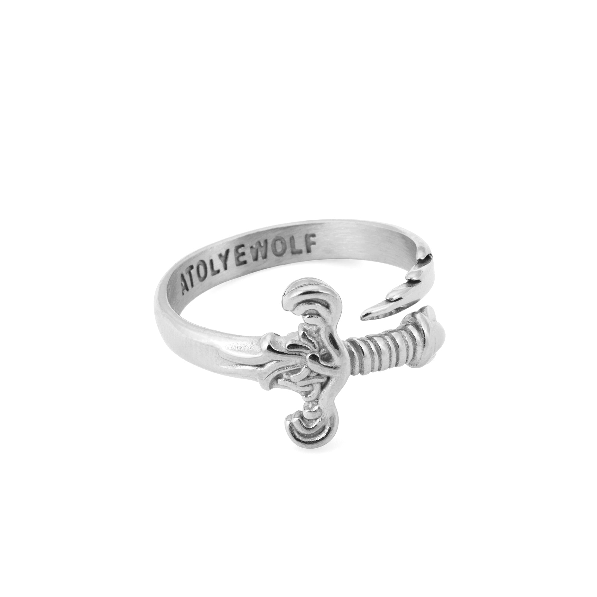 Broken Sword Ring in Silver