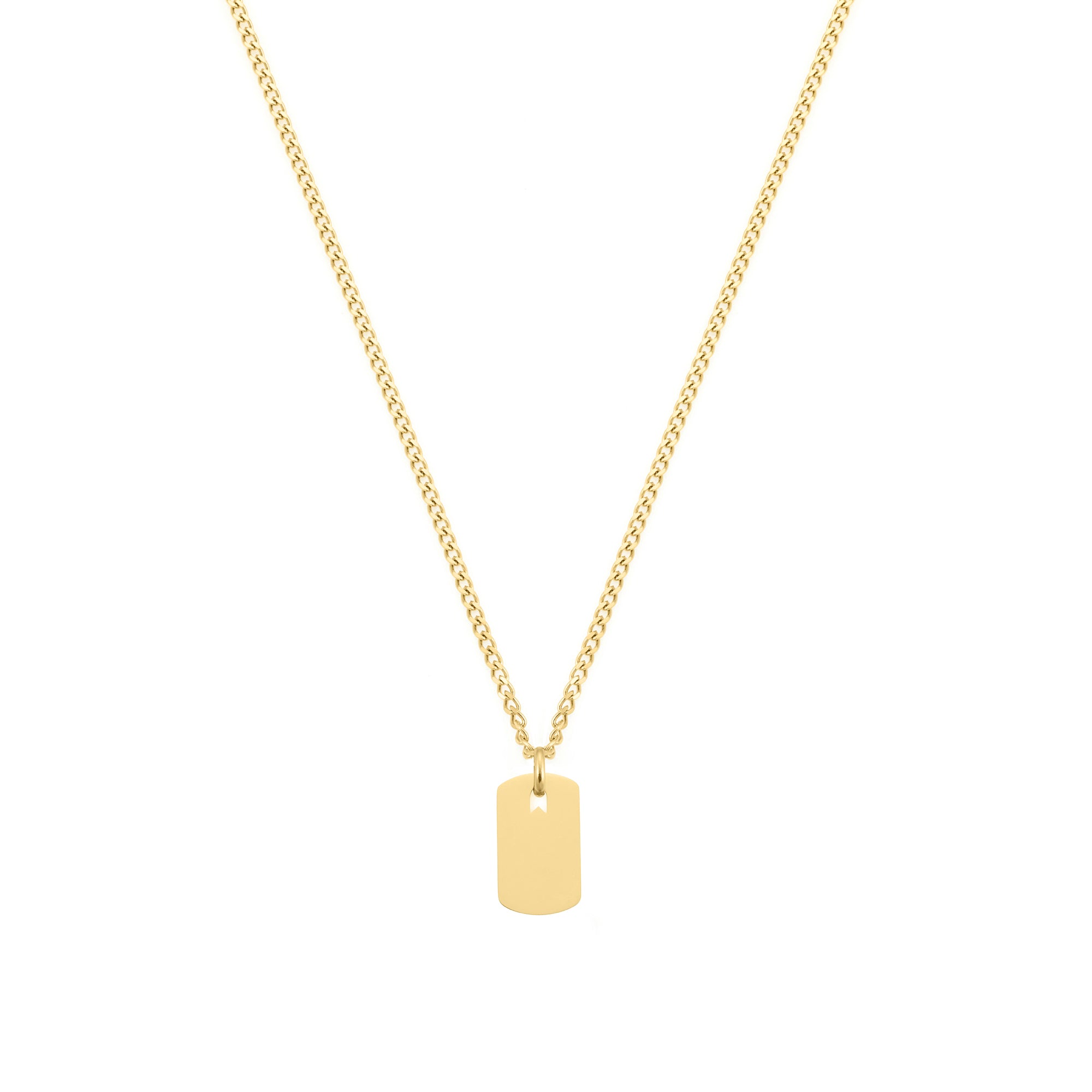 Small Plate Necklace in Gold