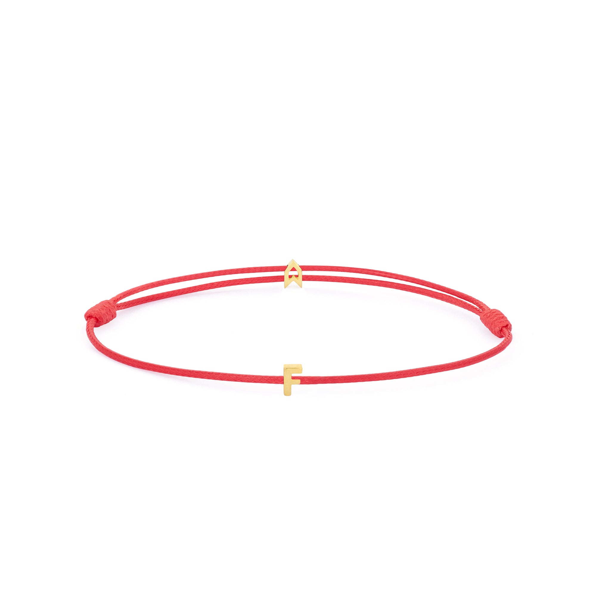 Alphabet Red Chance Bracelet in Gold