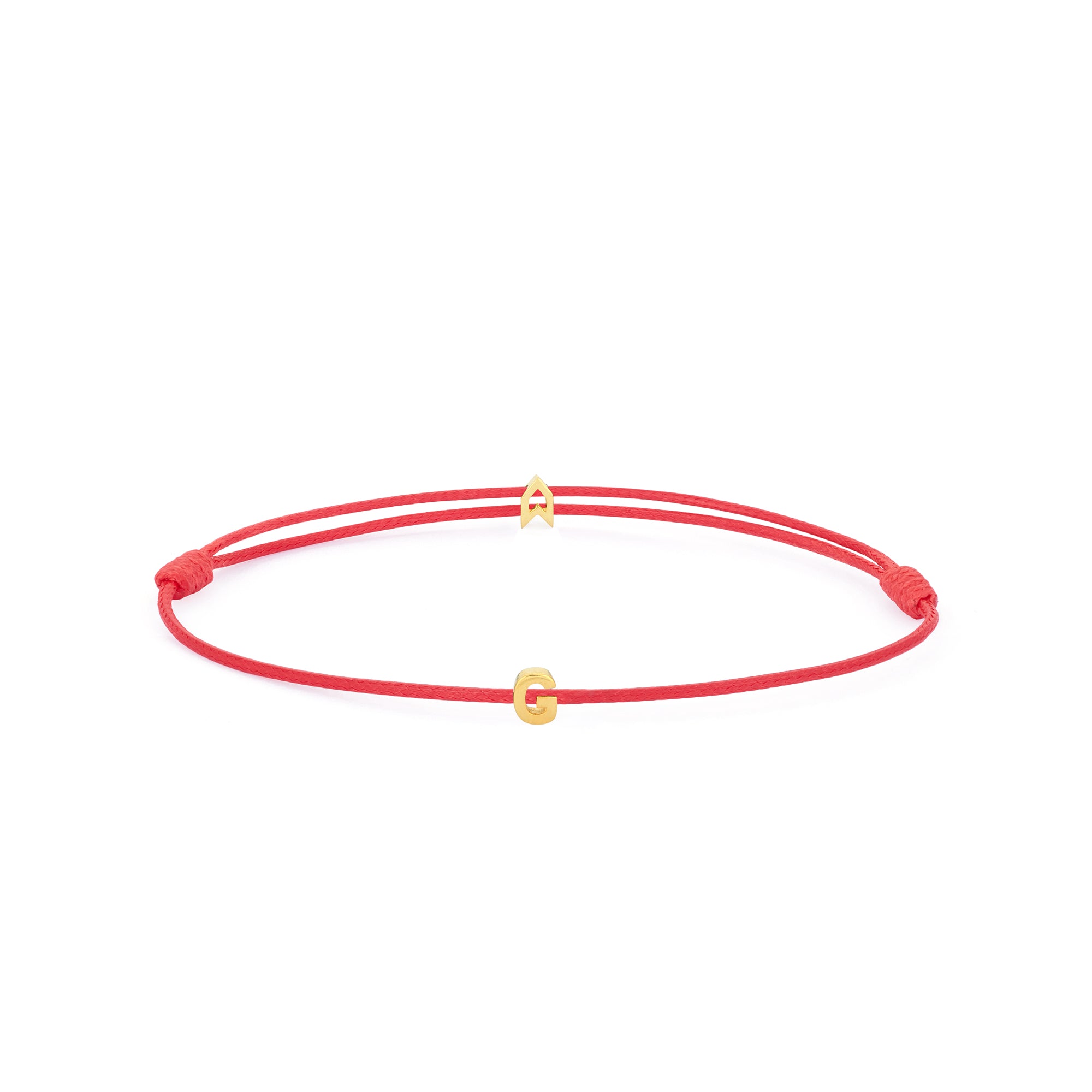 Alphabet Red Chance Bracelet in Gold