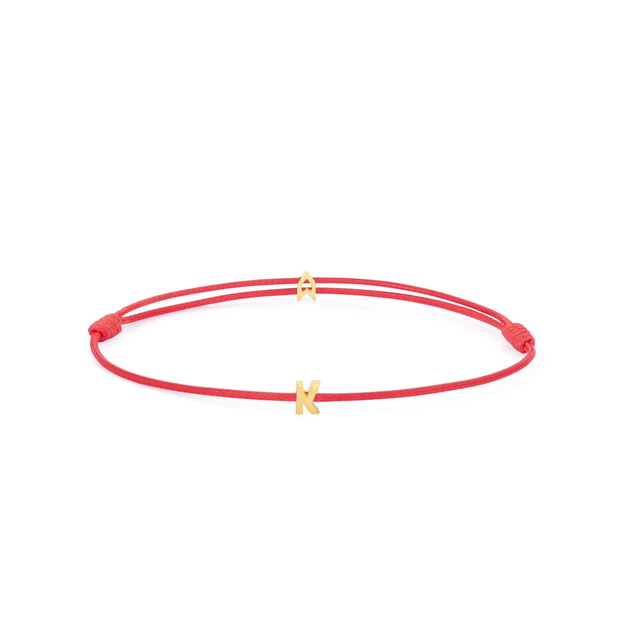 Alphabet Red Chance Bracelet in Gold