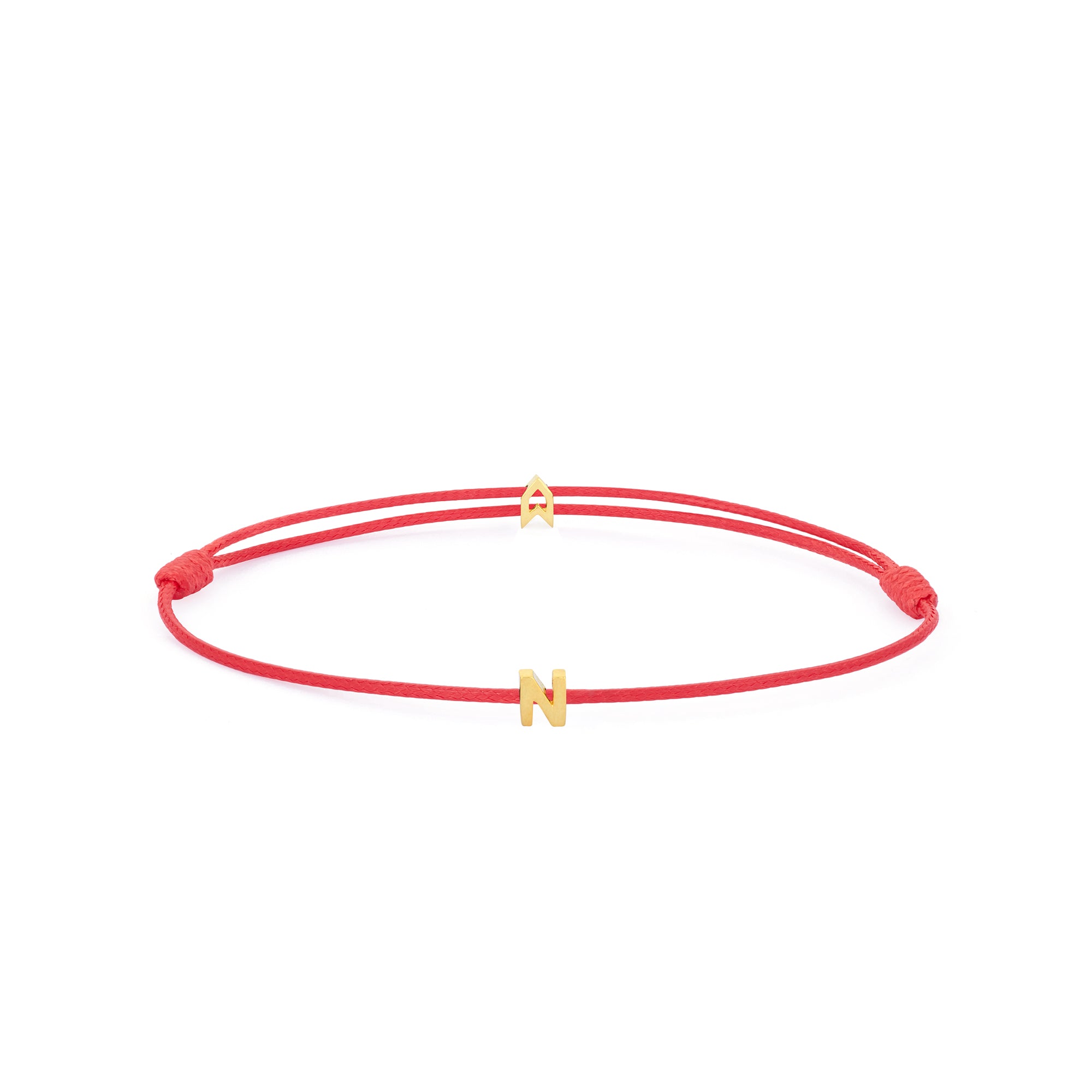 Alphabet Red Chance Bracelet in Gold