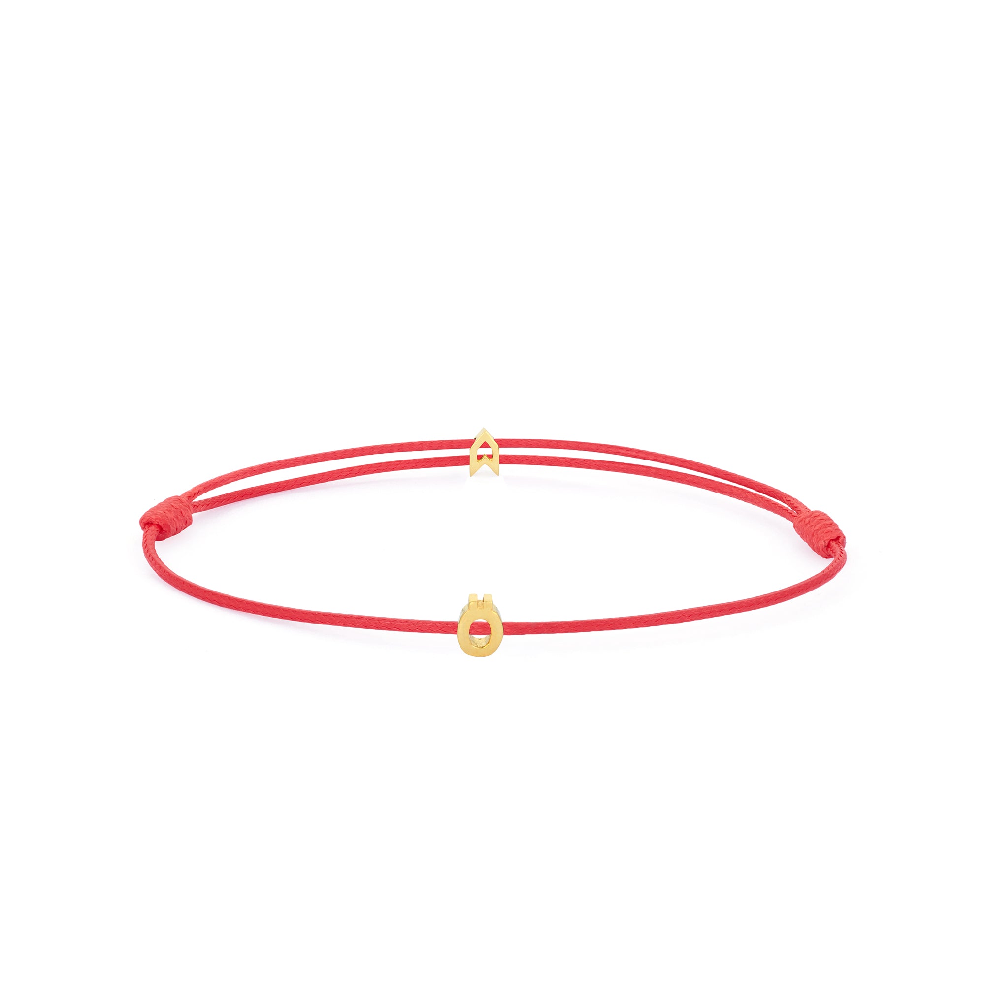 Alphabet Red Chance Bracelet in Gold