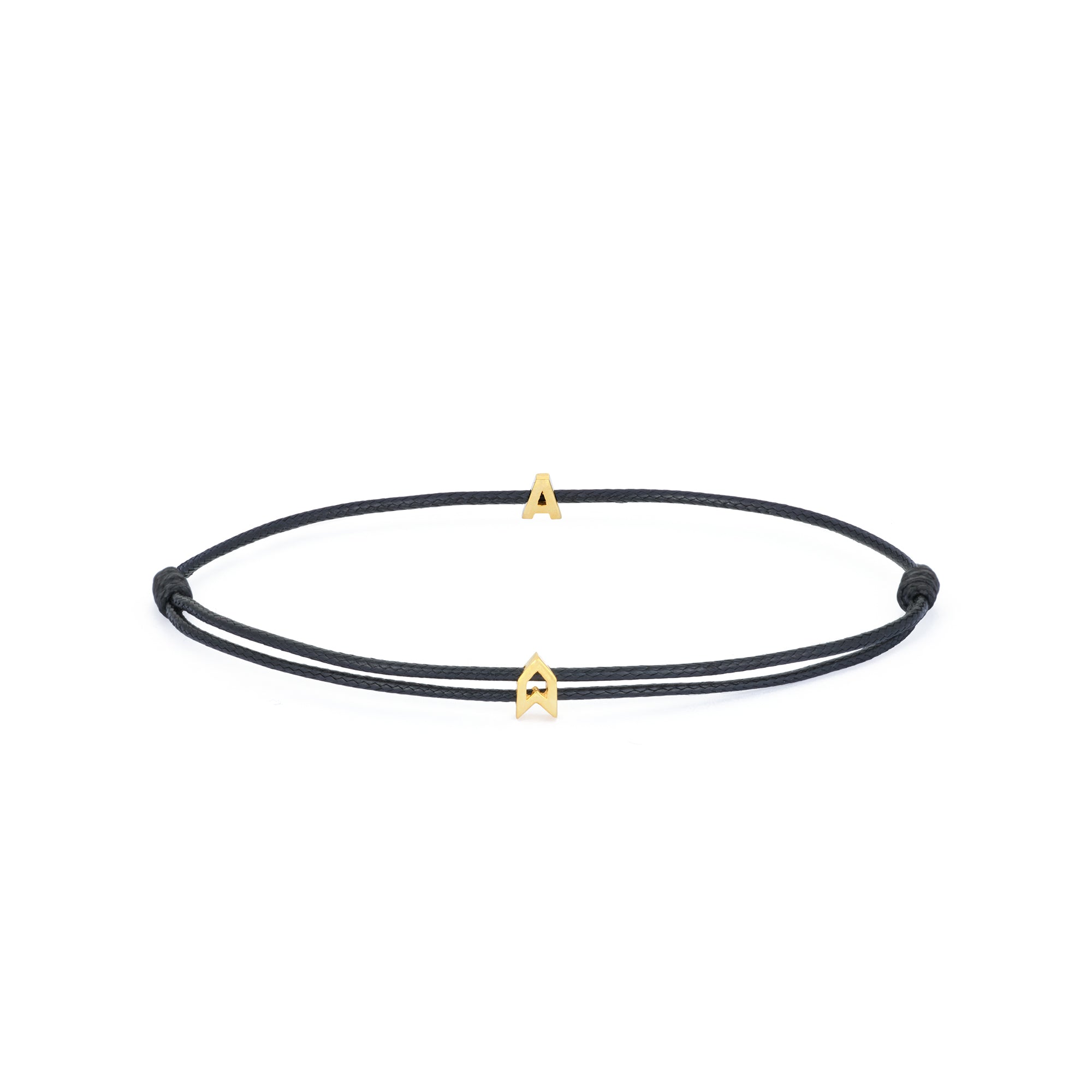 Alphabet Black Chance Bracelet in Gold