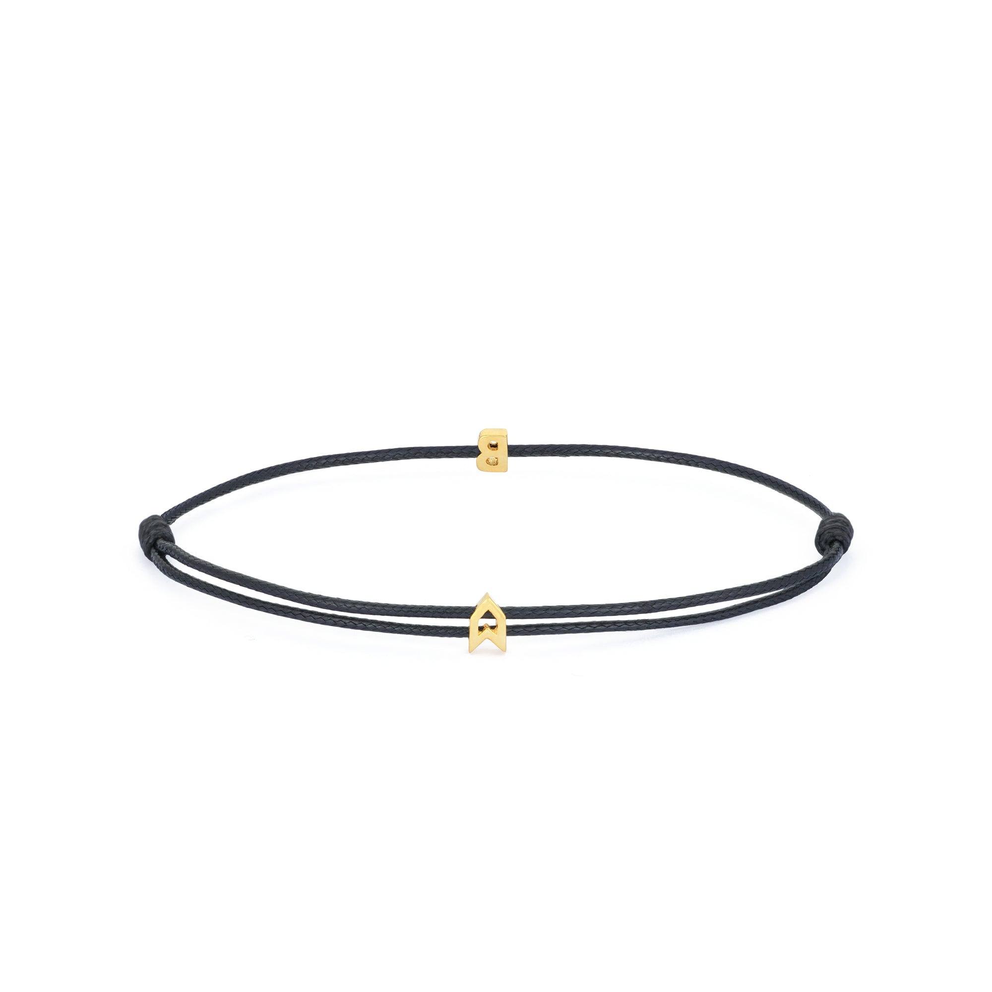 Alphabet Black Chance Bracelet in Gold
