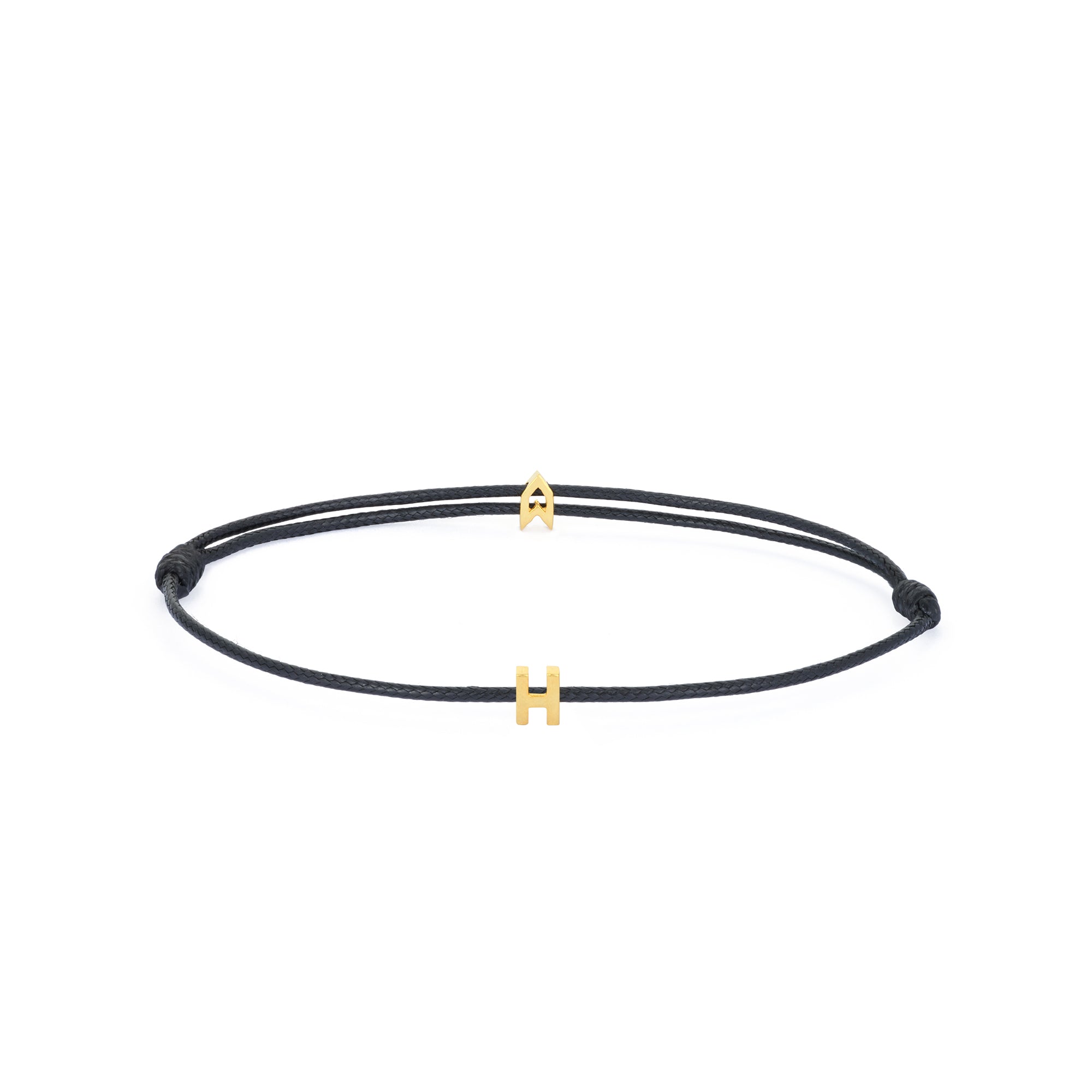 Alphabet Black Chance Bracelet in Gold