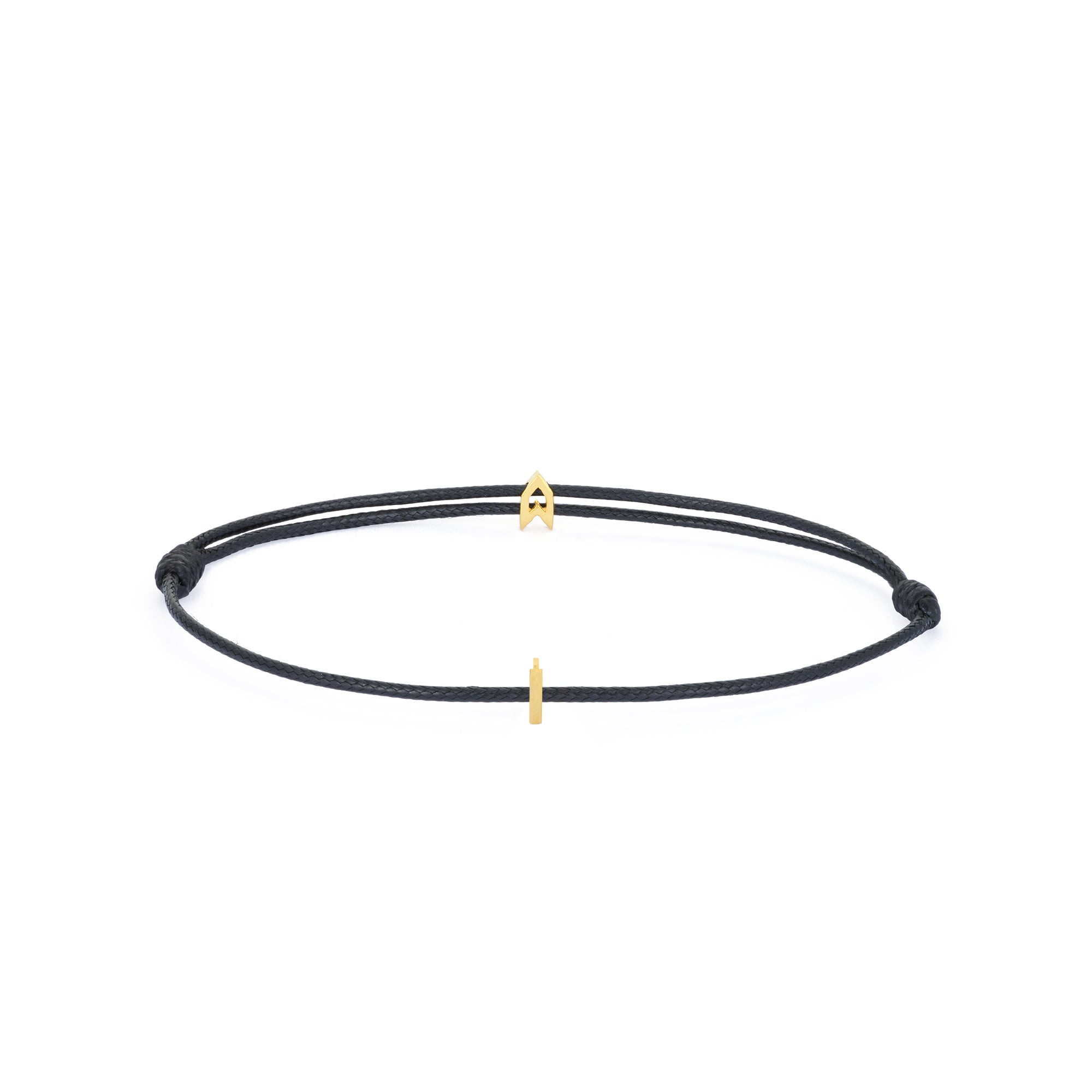 Alphabet Black Chance Bracelet in Gold