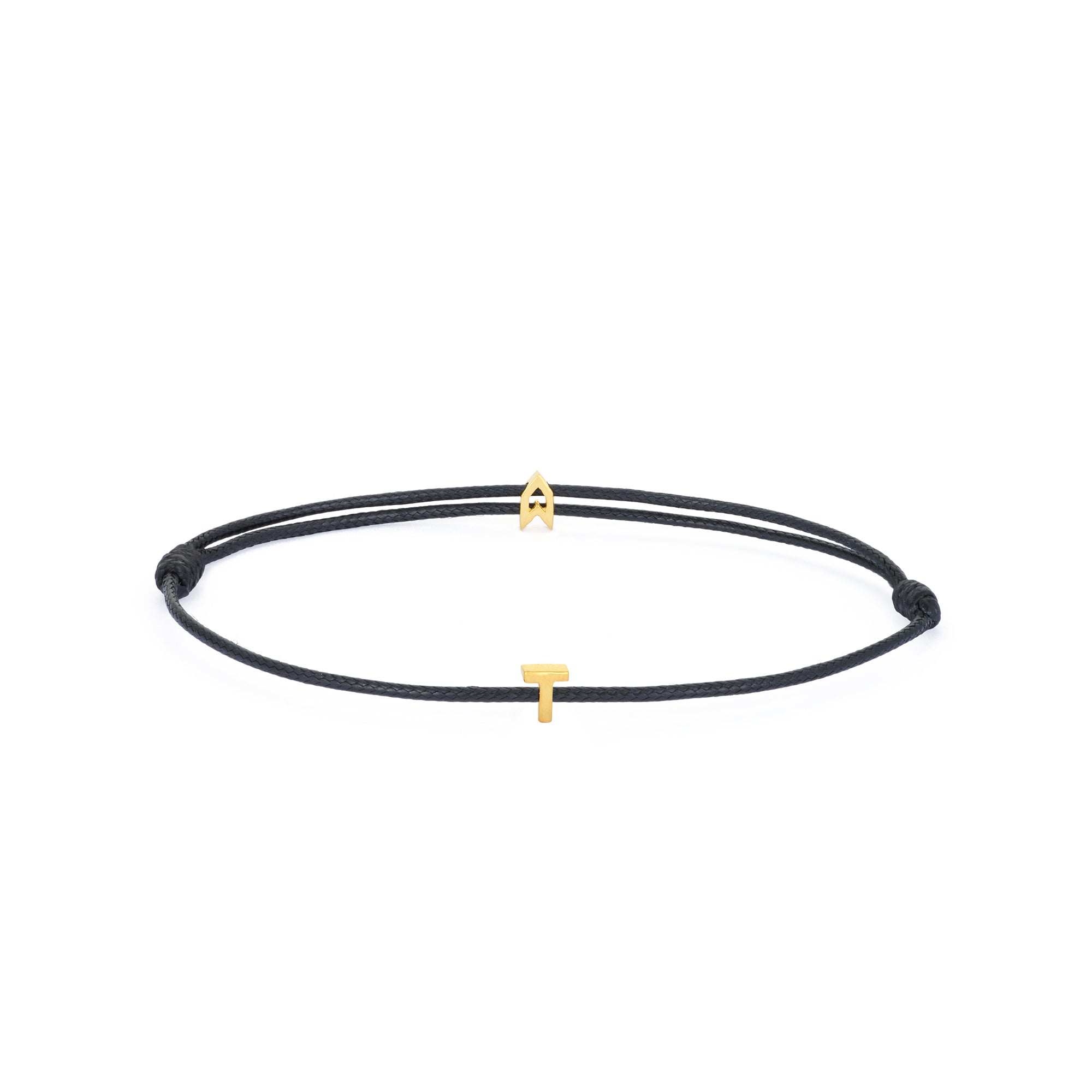 Alphabet Black Chance Bracelet in Gold