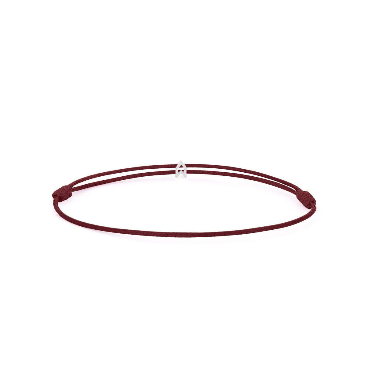 Design Your Charm Bracelet – Claret Red cord, Silver