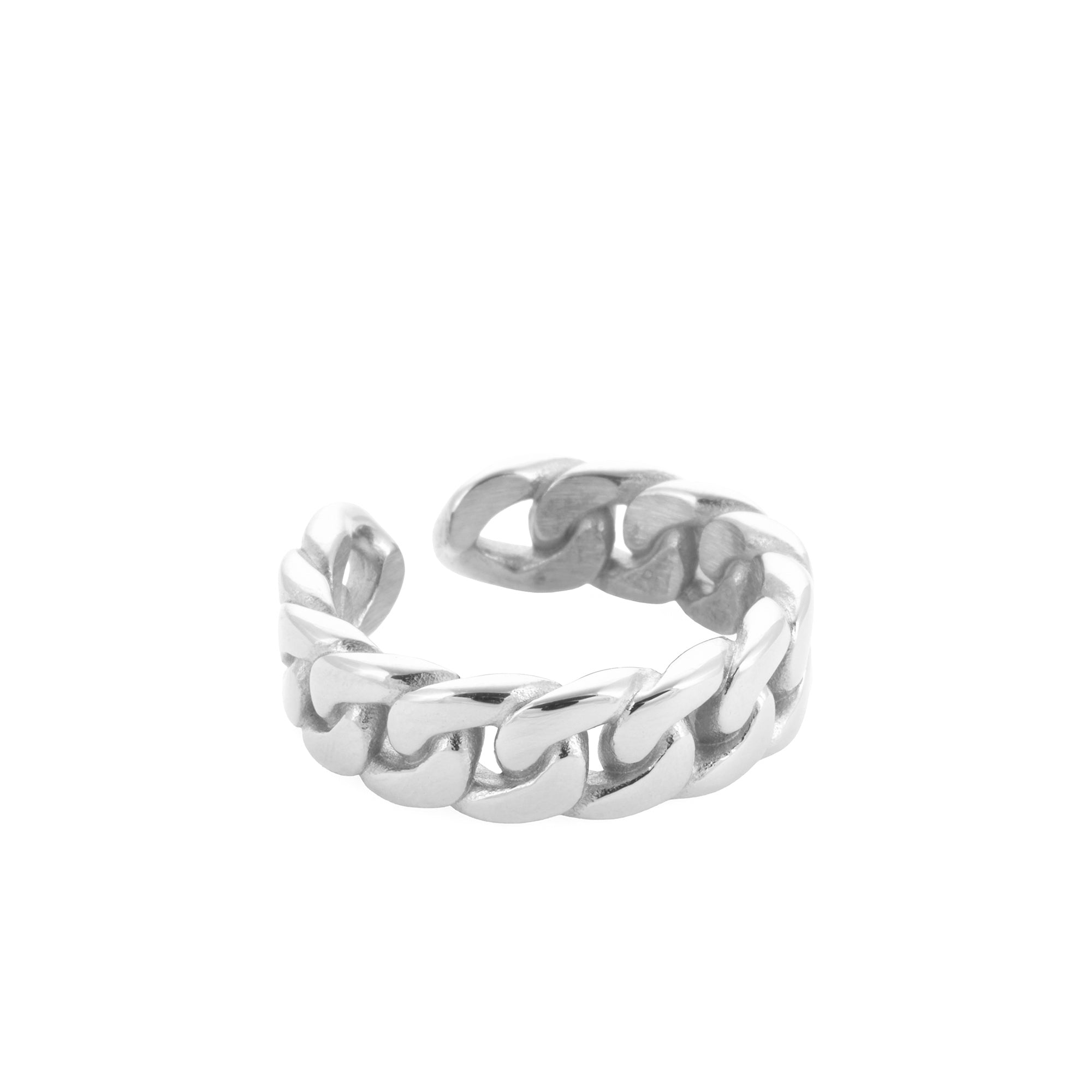 Curb Chain Ring in Silver