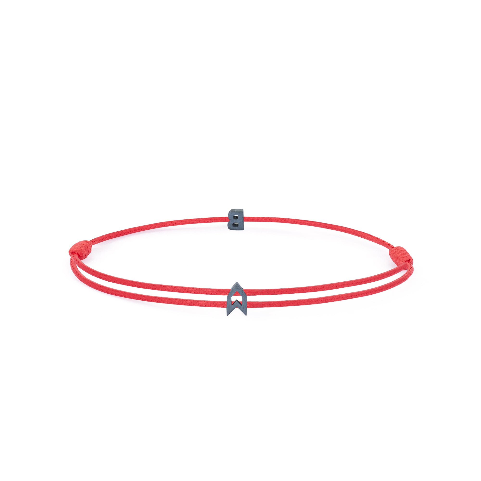 Alphabet Red Chance Bracelet in Oxide