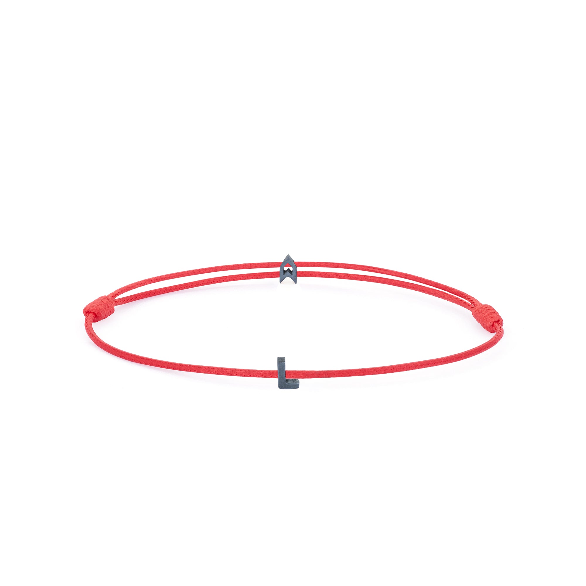 Alphabet Red Chance Bracelet in Oxide