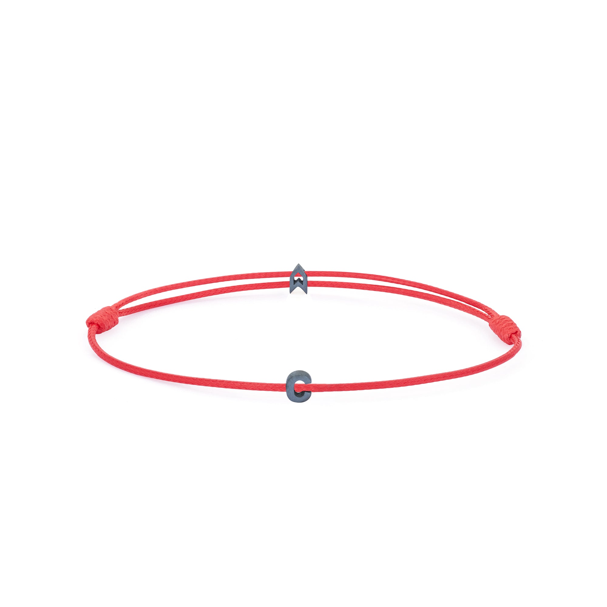 Alphabet Red Chance Bracelet in Oxide