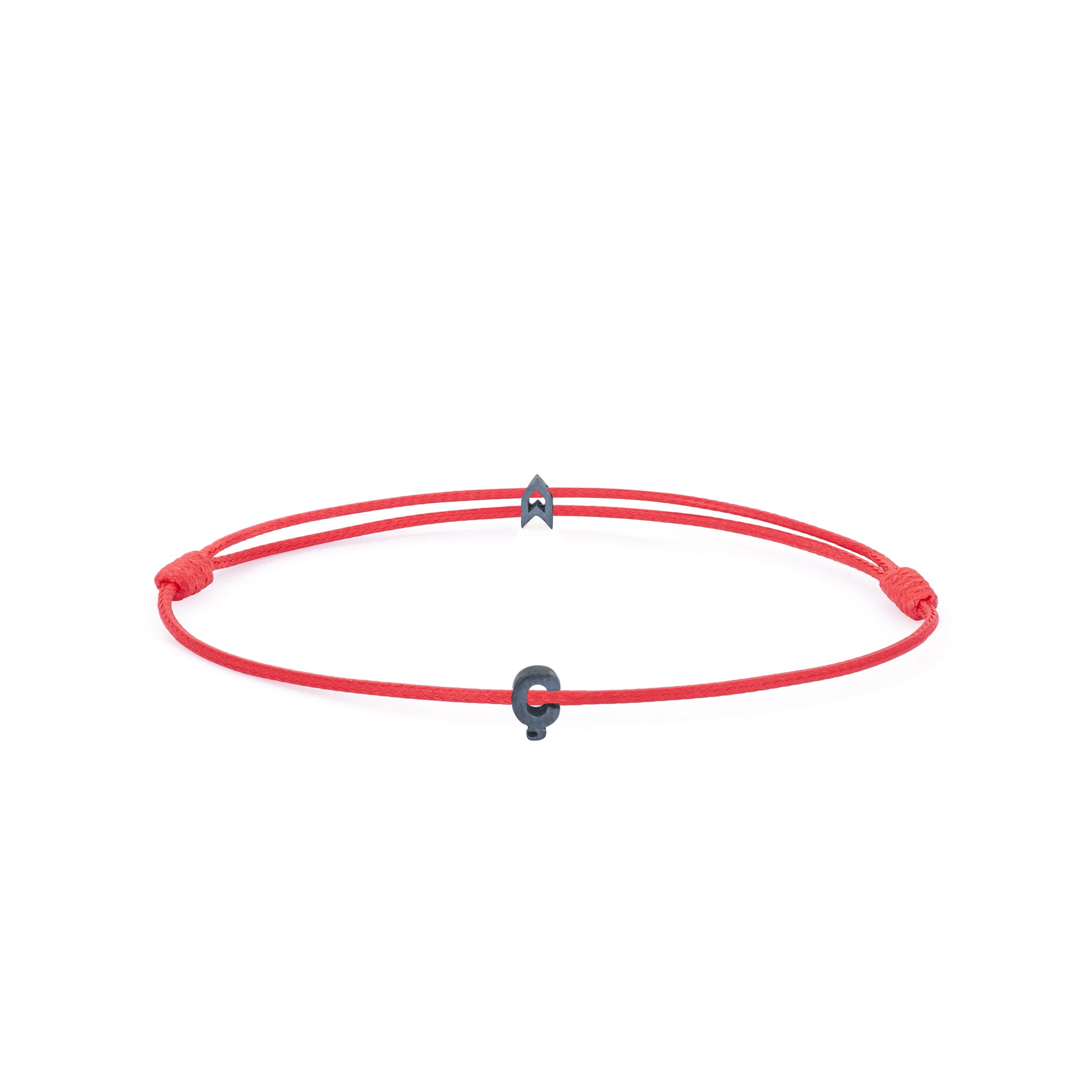 Alphabet Red Chance Bracelet in Oxide