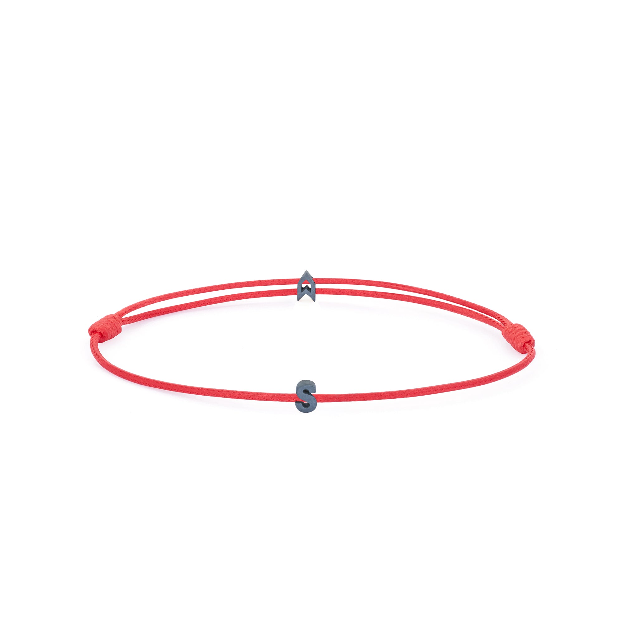 Alphabet Red Chance Bracelet in Oxide