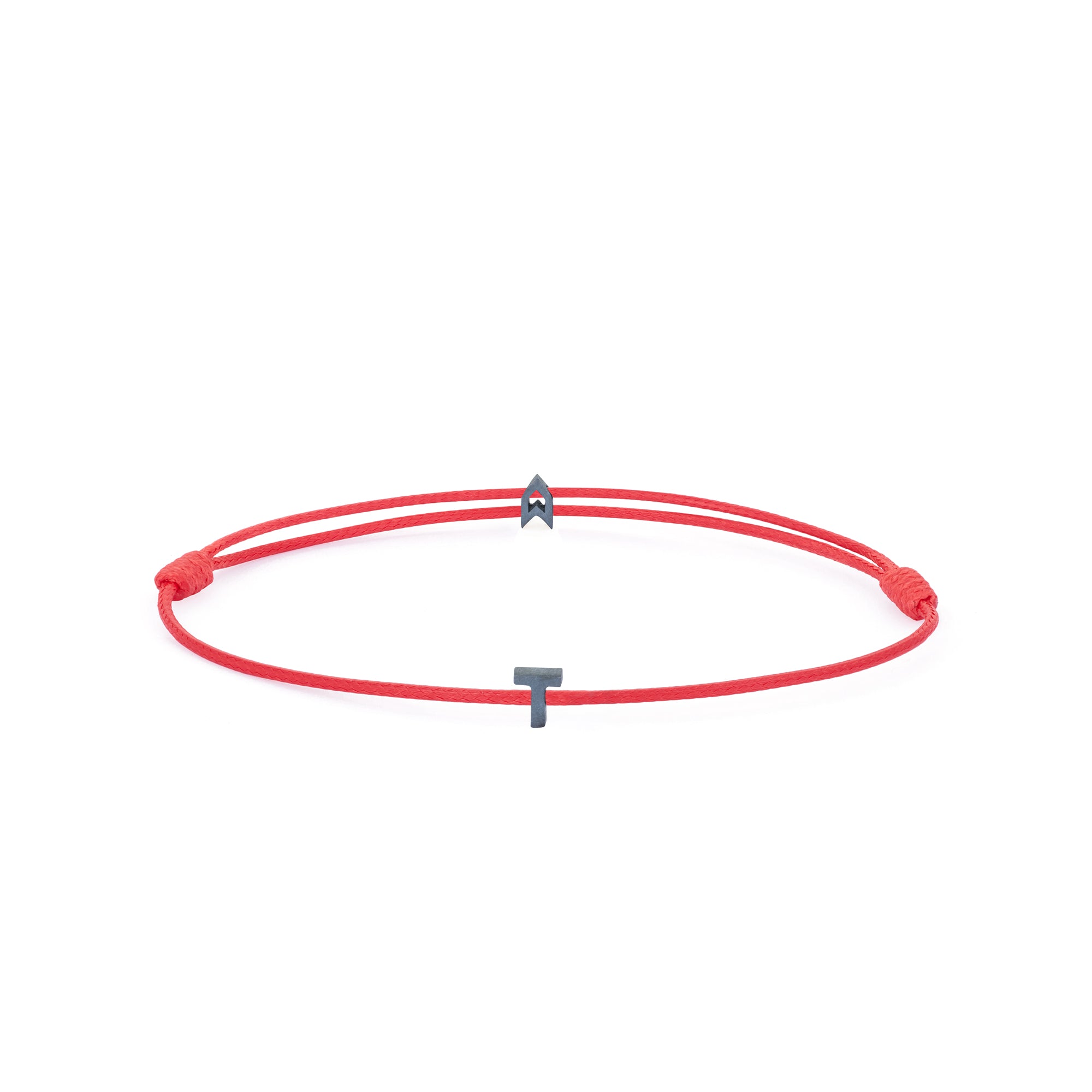 Alphabet Red Chance Bracelet in Oxide