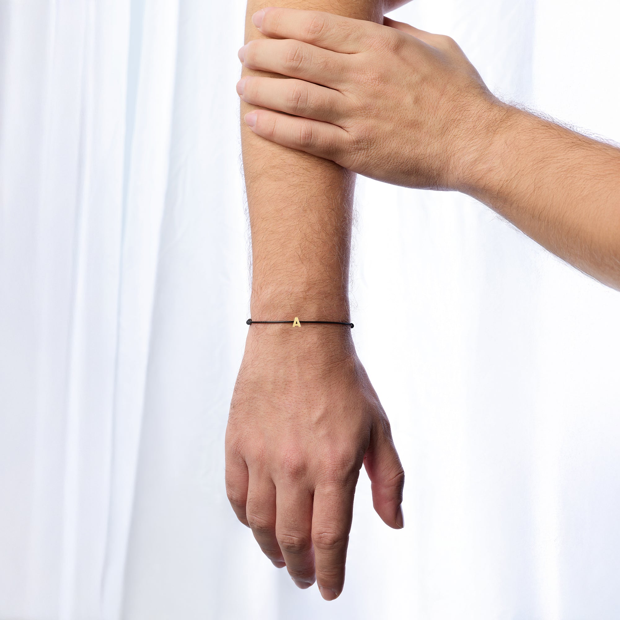 Alphabet Black Chance Bracelet in Gold