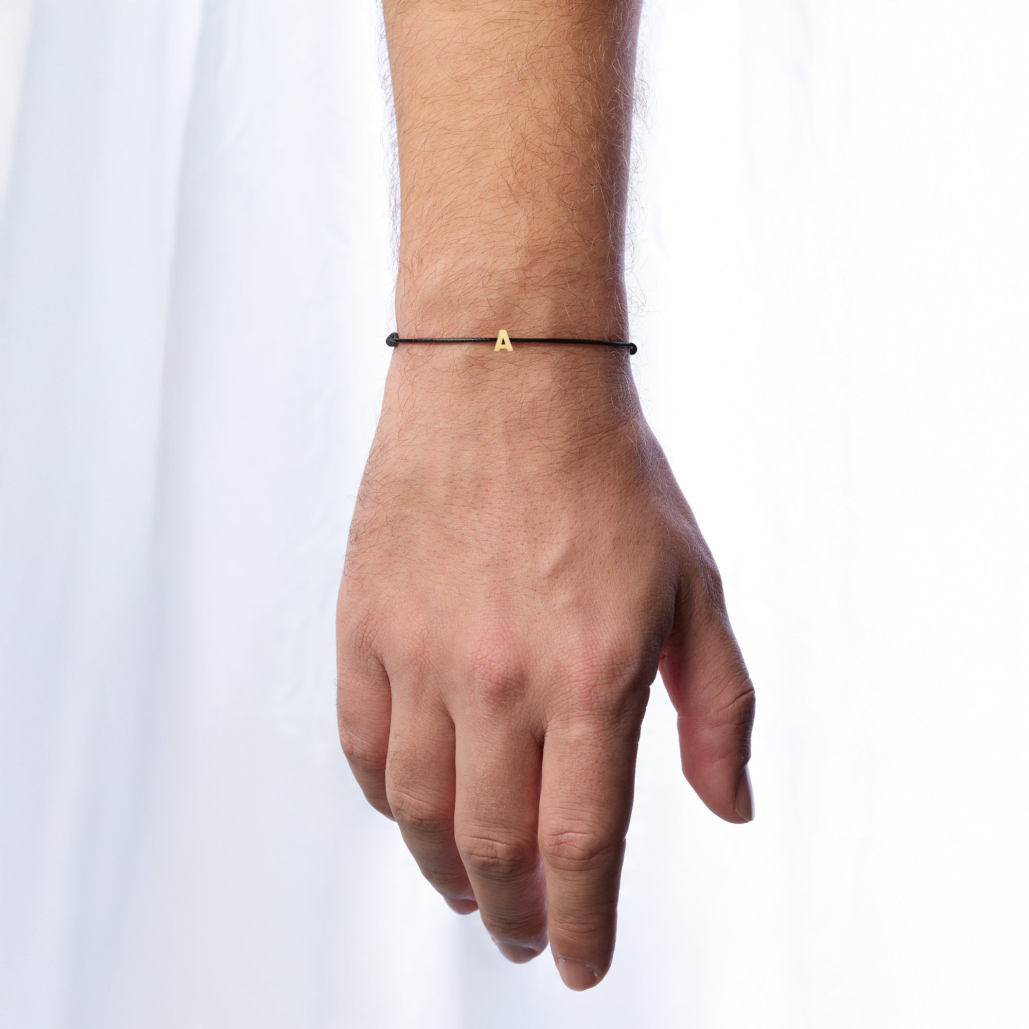 Alphabet Black Chance Bracelet in Gold