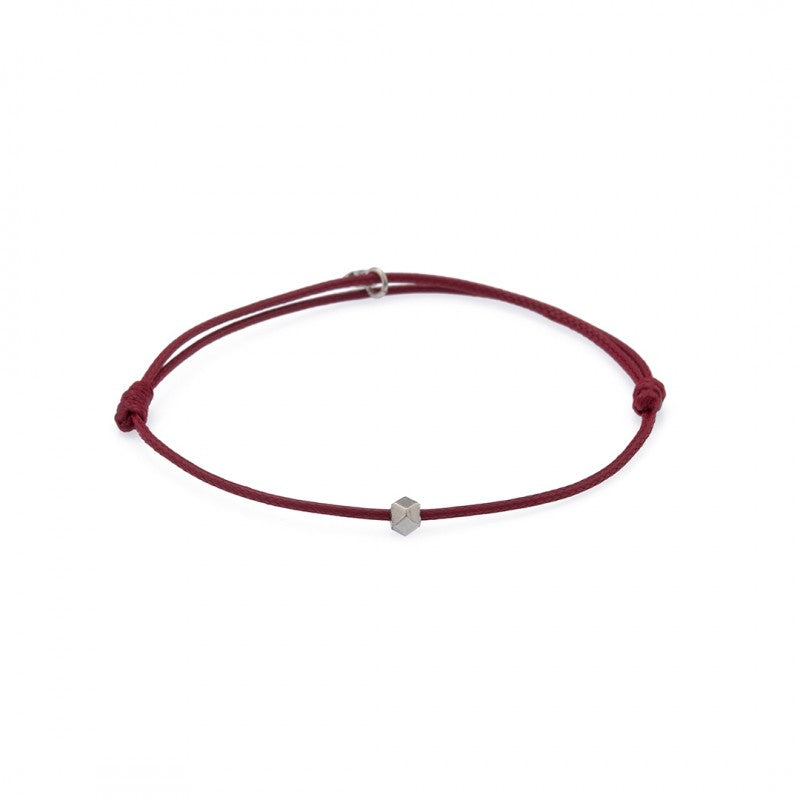 Gümüş Bordo Şans Bileklik