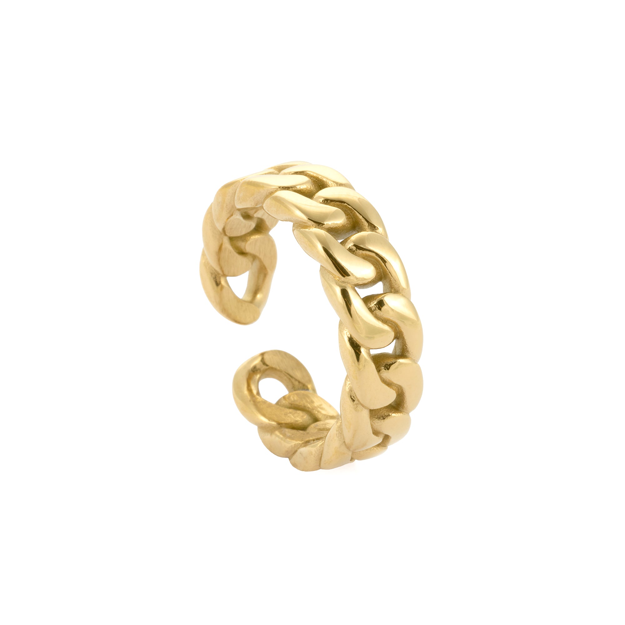 Curb Chain Ring in Gold