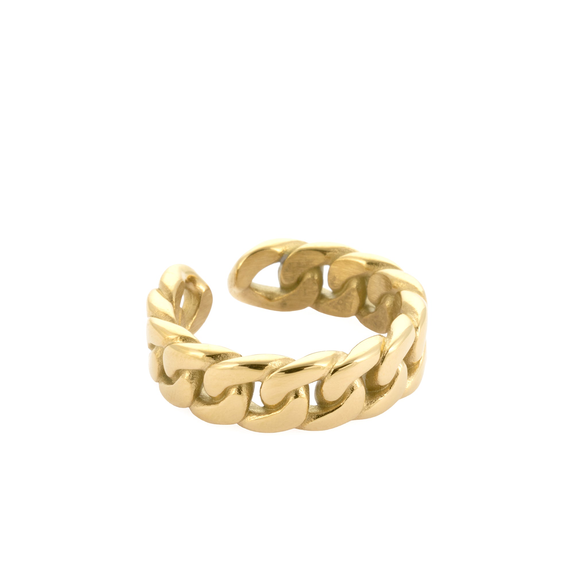 Curb Chain Ring in Gold