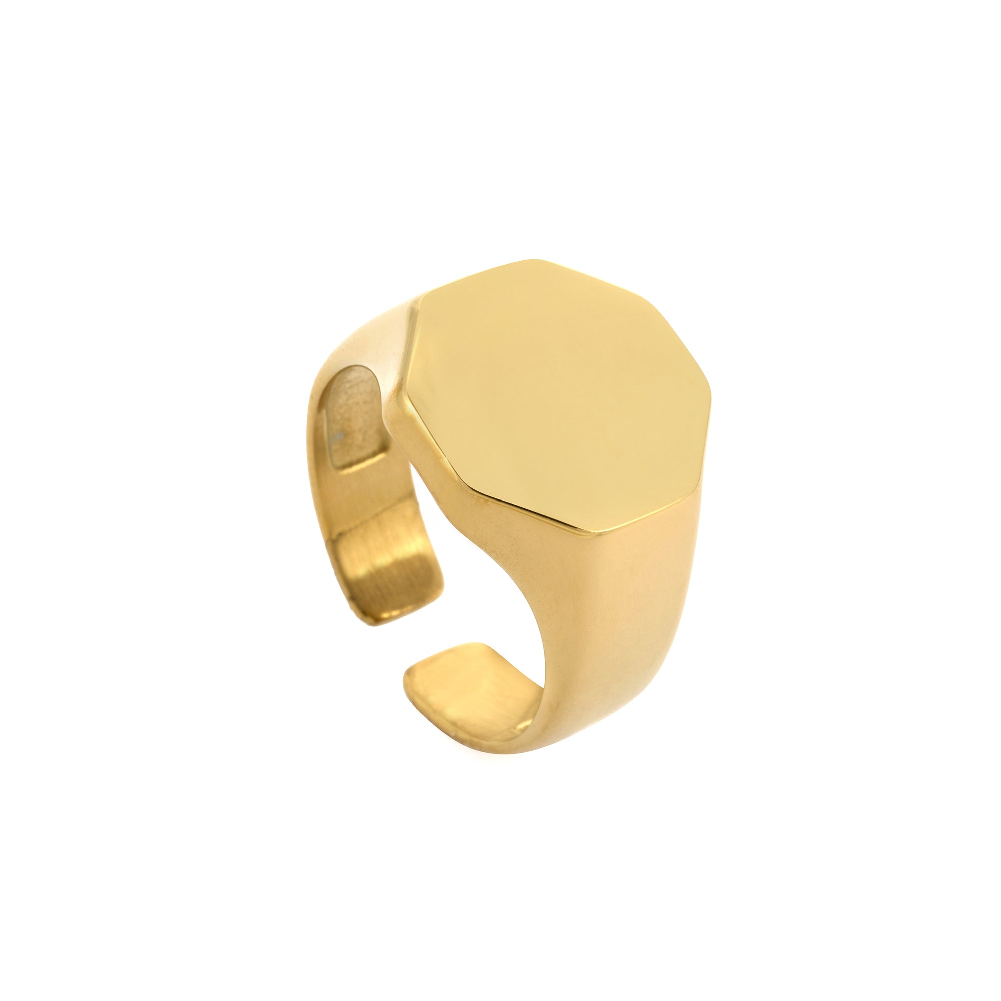 Full Octagon Ring in Gold