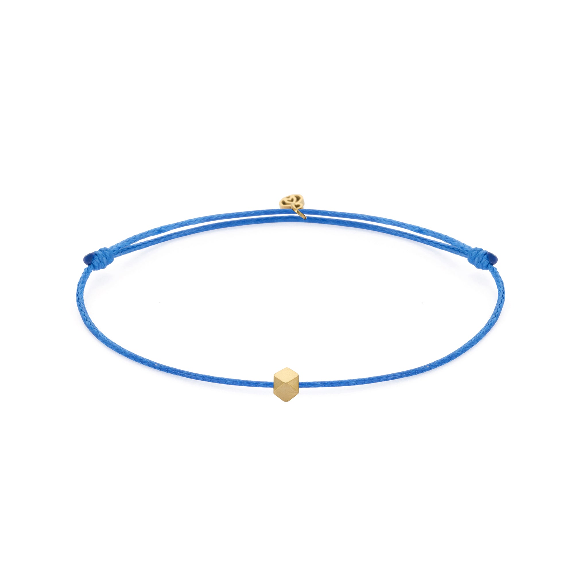 Blue Cord Bracelet in Gold