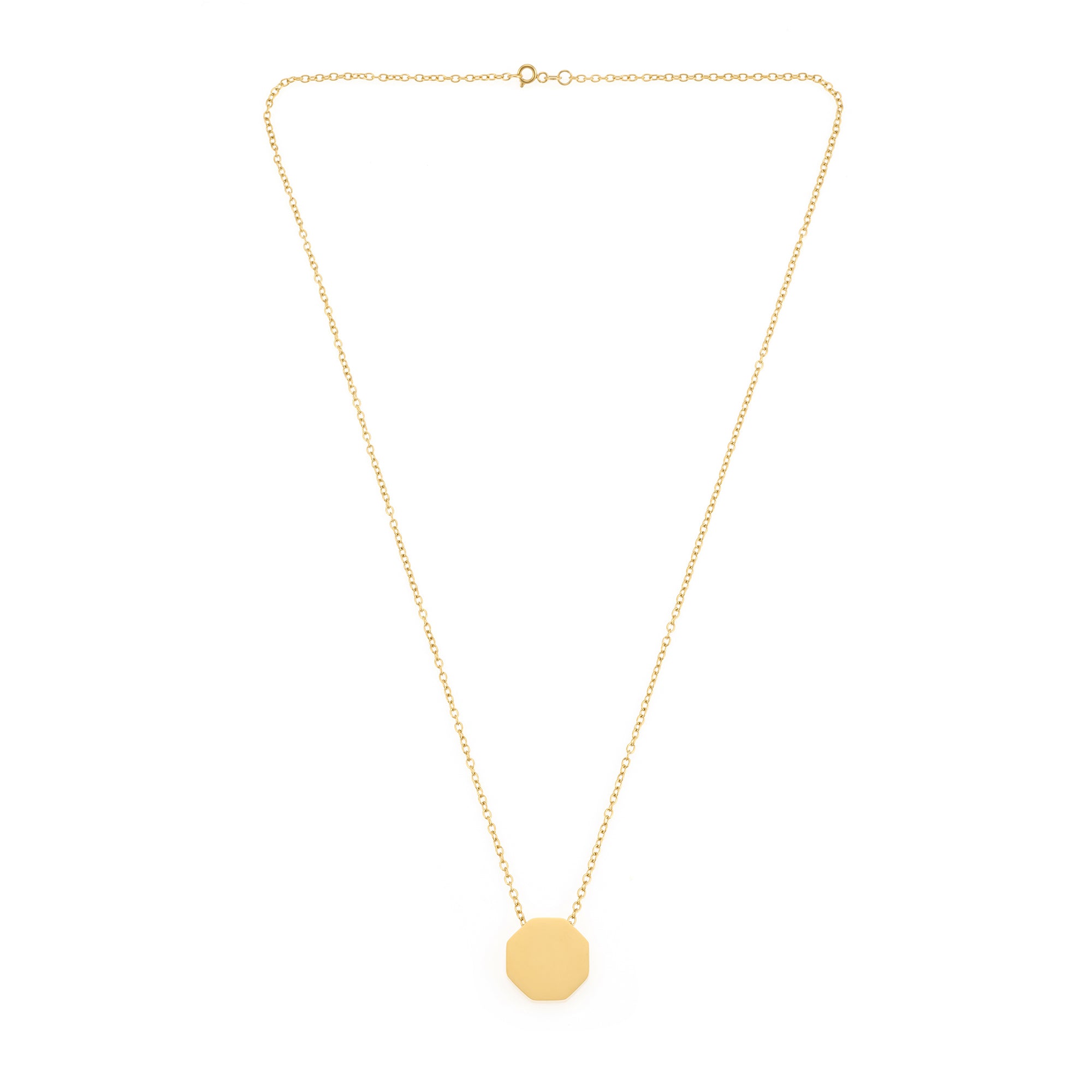 Full Octagon Necklace in Gold