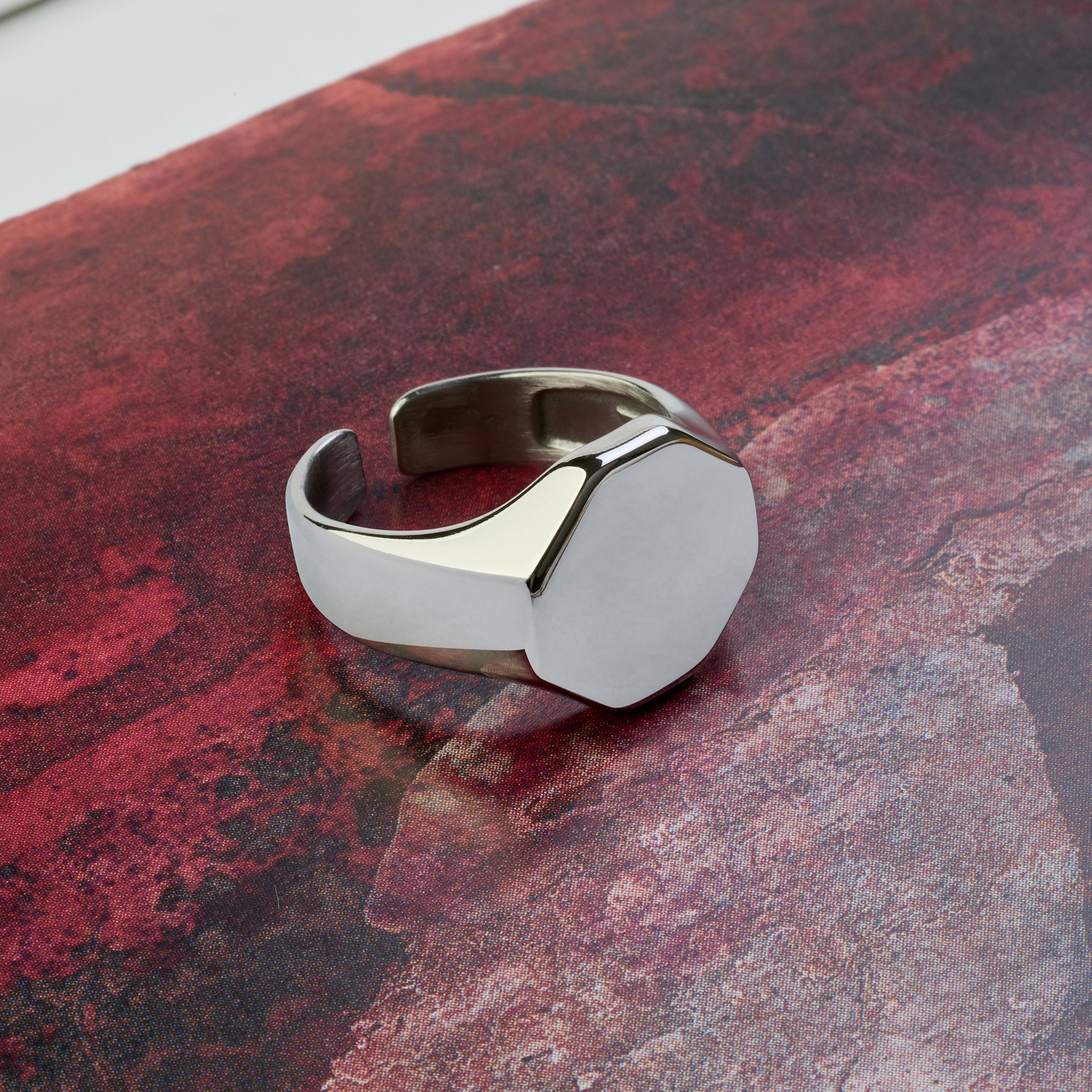 Full Octagon Ring in Silver