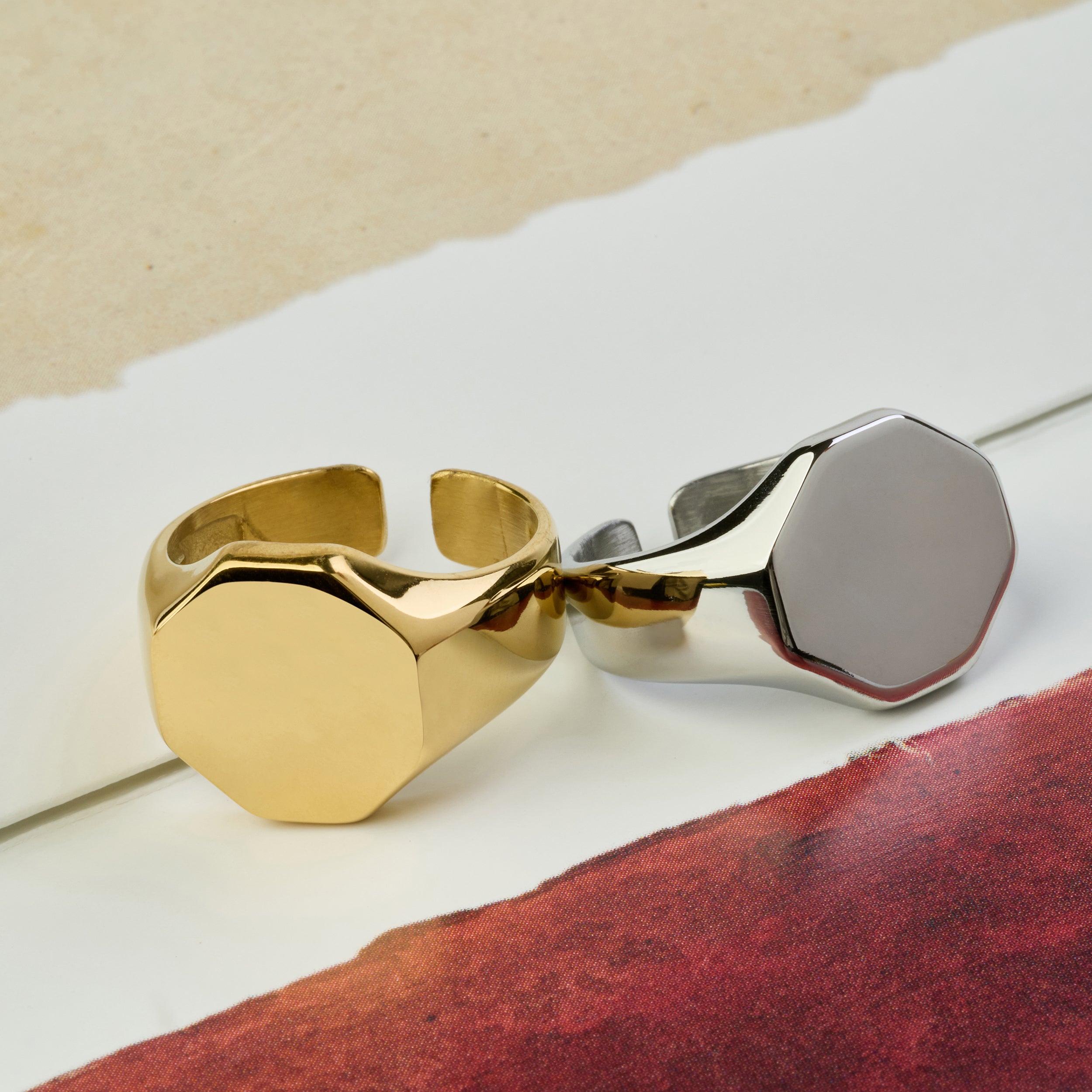 Full Octagon Ring in Gold