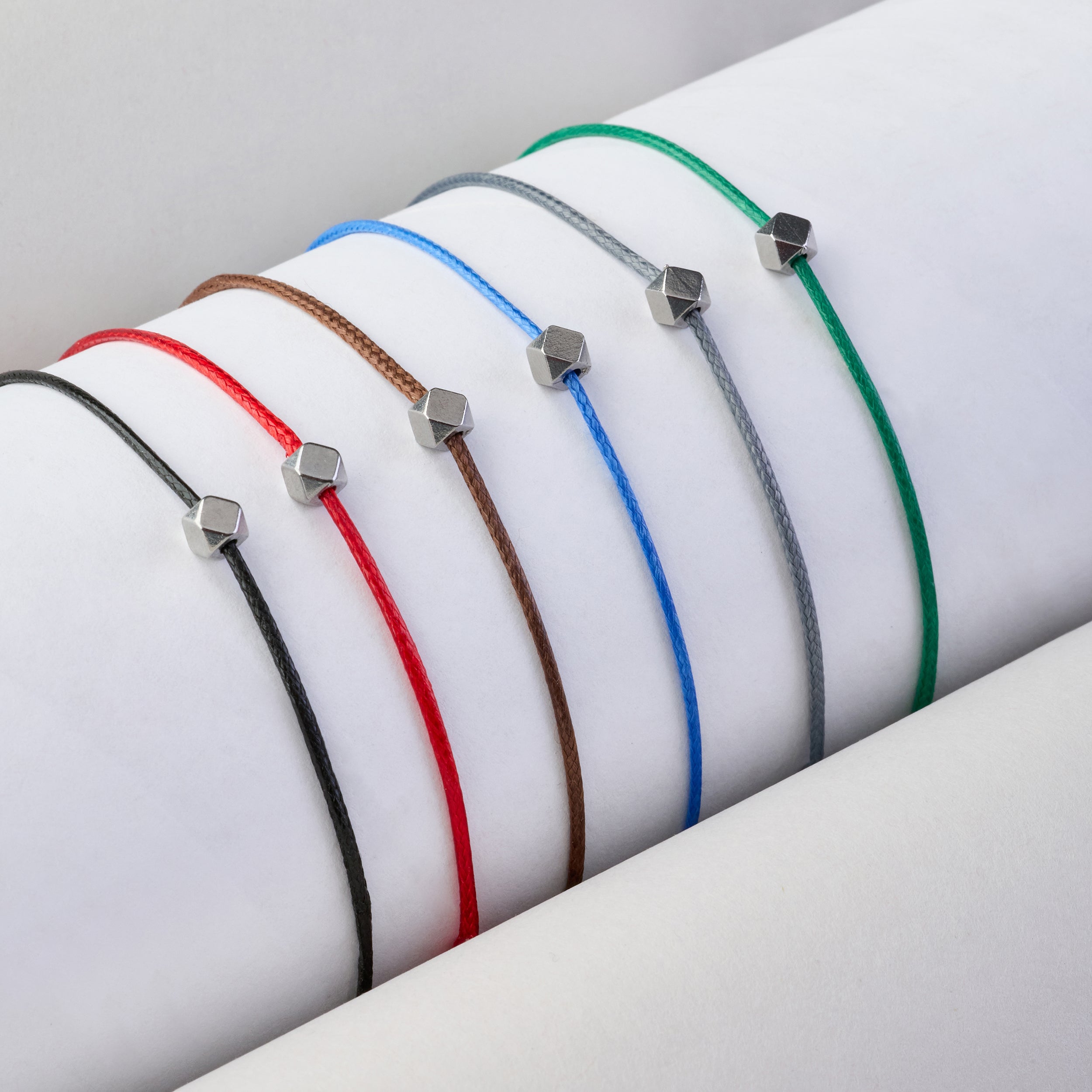 Grey Cord Bracelet in Silver