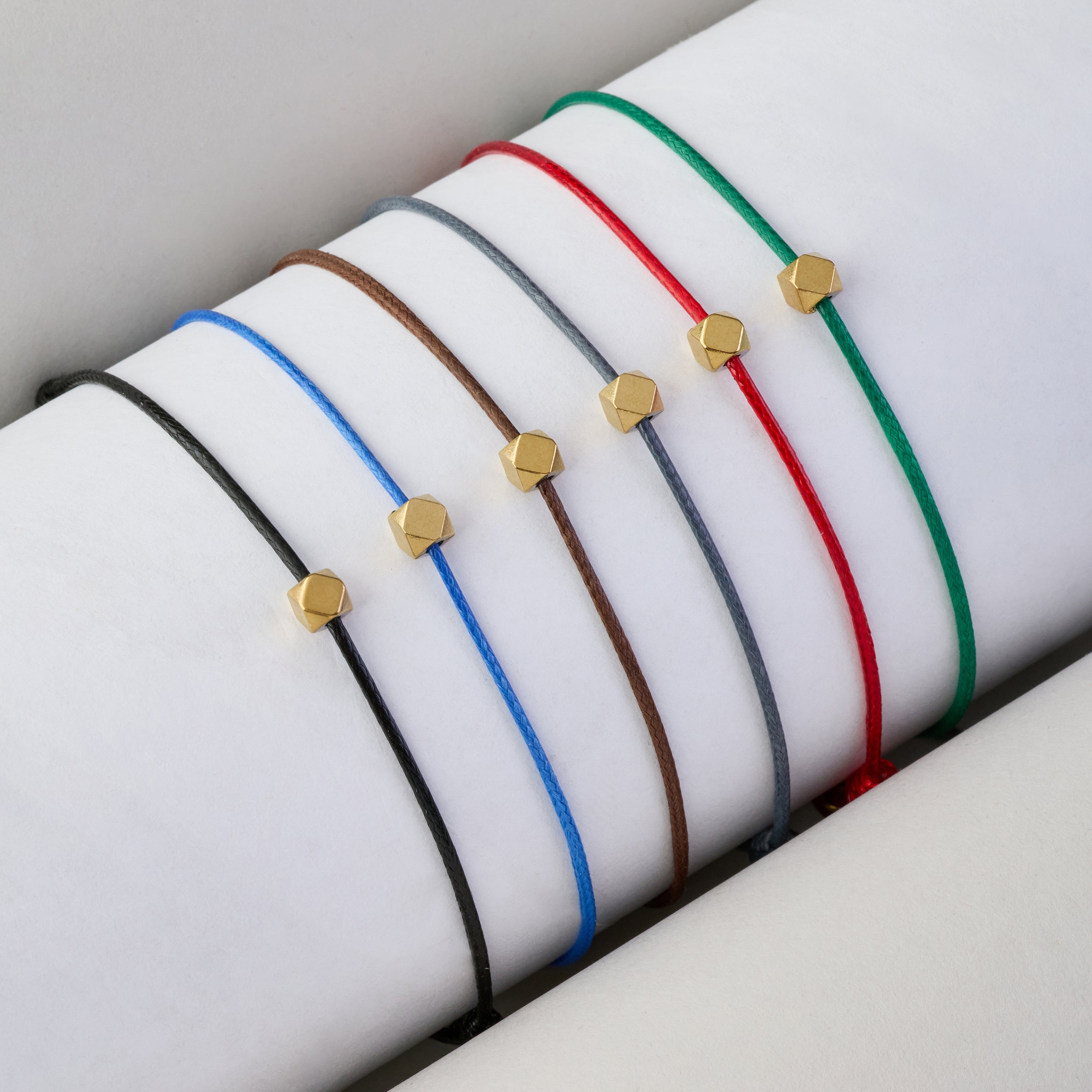 Grey Cord Bracelet in Gold