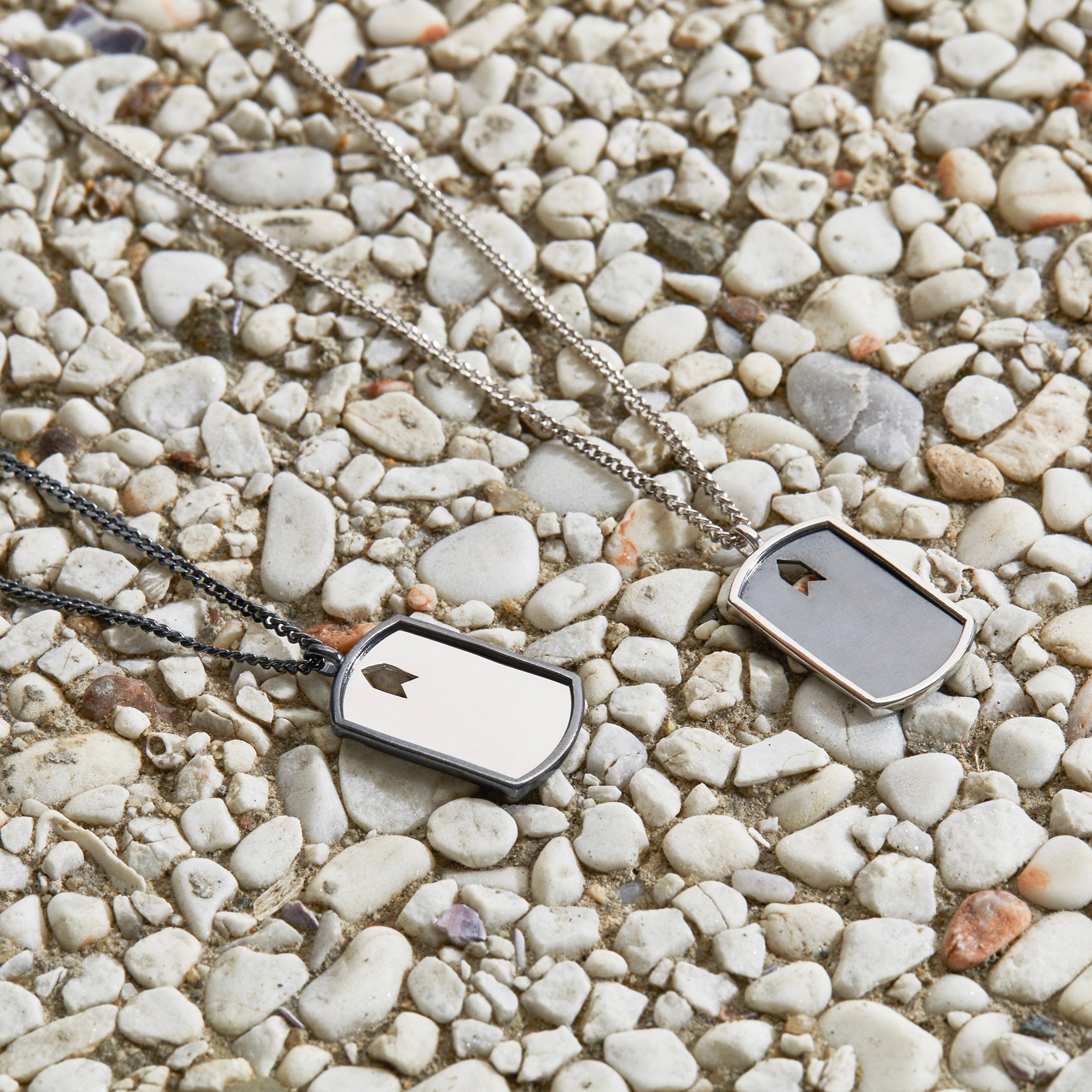 Framed Plate Necklace in Silver