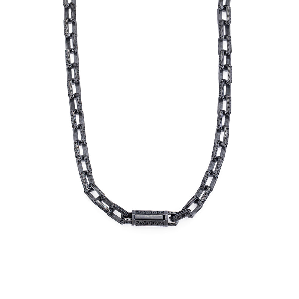 Inlaid Chain Necklace in Oxide