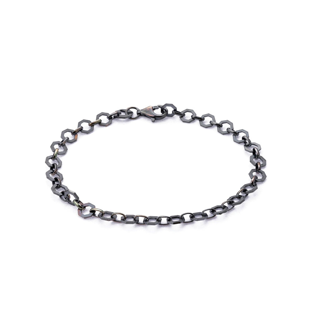 Octagonal Chain Bracelet in Oxide