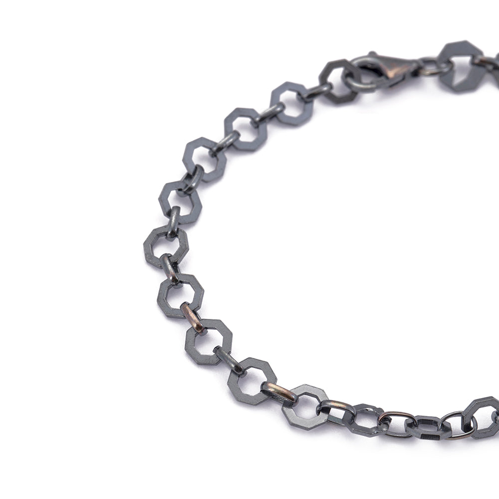 Octagonal Chain Bracelet in Oxide