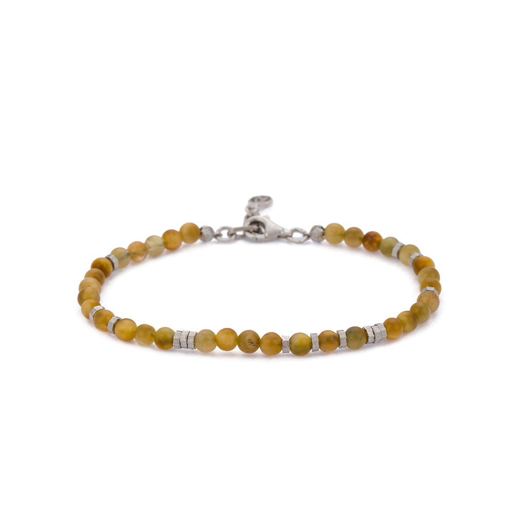 Yellow Tiger Eye Bracelet in Silver