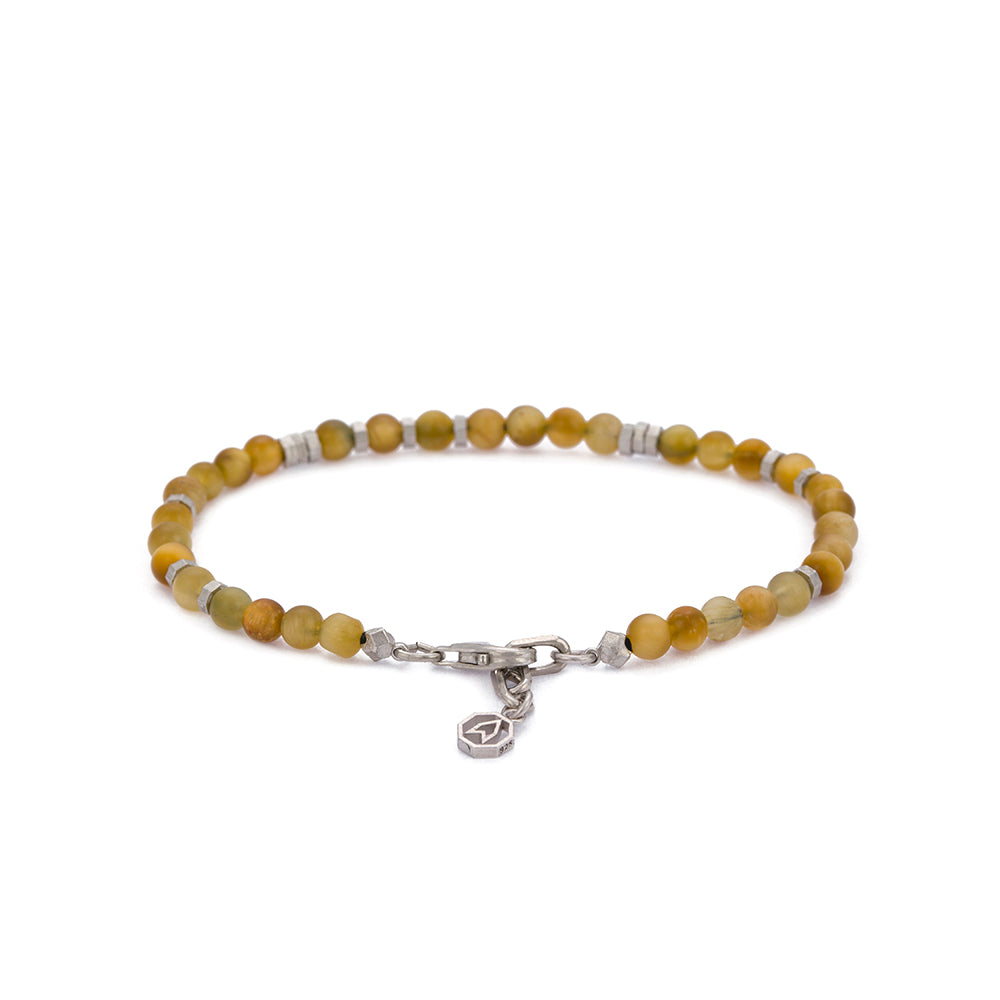 Yellow Tiger Eye Bracelet in Silver