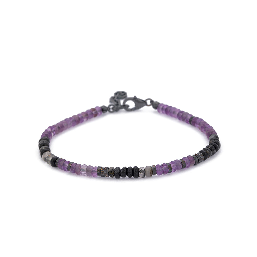 Roundel Amethyst Bracelet in Oxide