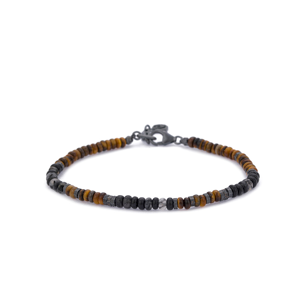 Roundel Tiger Eye Bracelet in Oxide