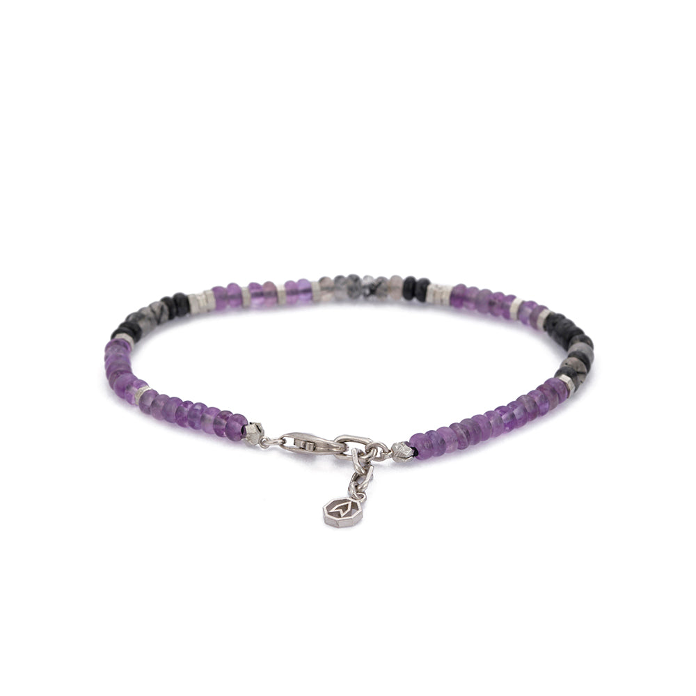 Roundel Amethyst Bracelet in Silver